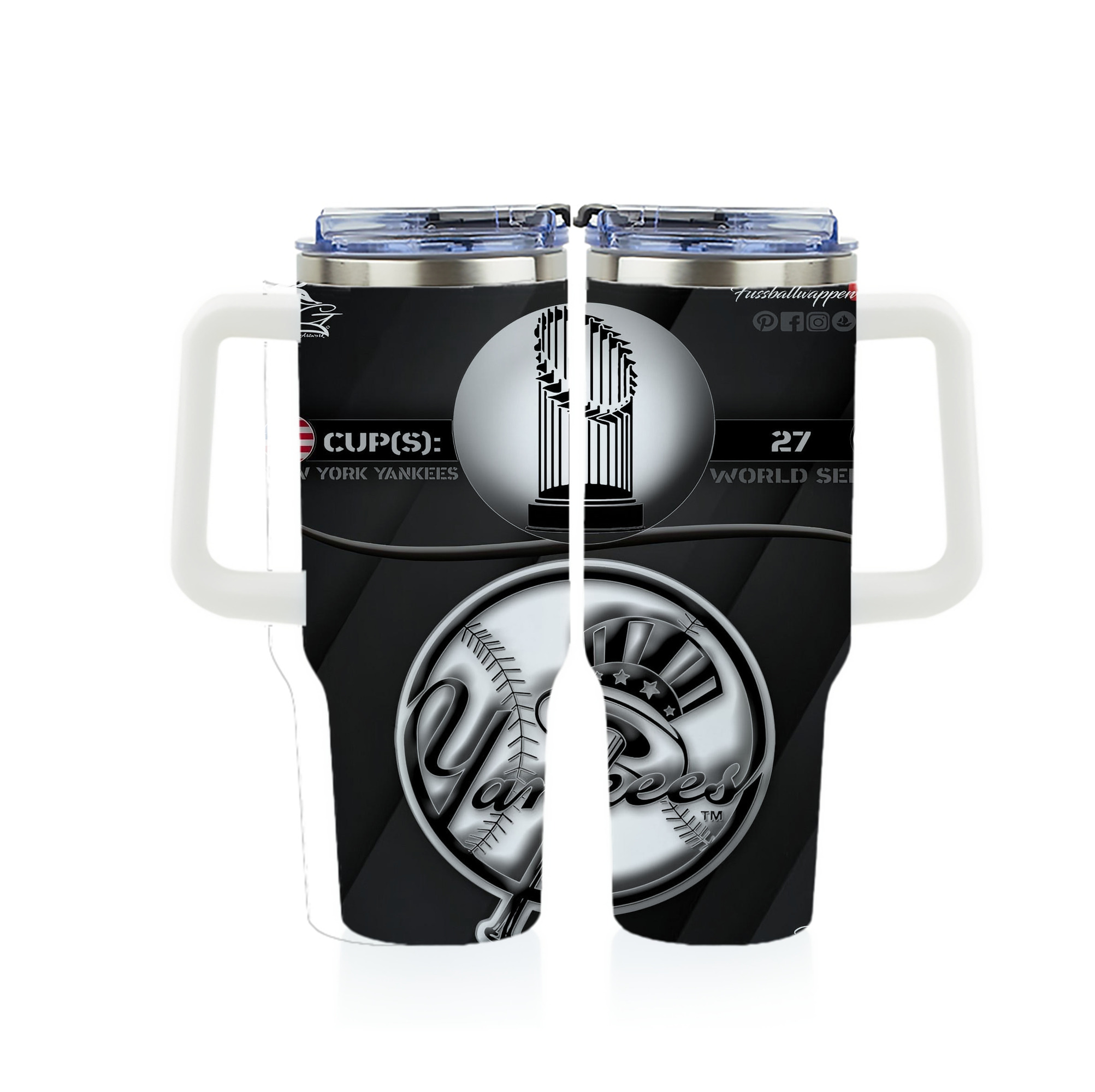 New York Yankees 325 40oz Full Wrap Car Tumbler – Durable Stainless Steel Travel Mug With Vibrant UV Print – Double Wall Insulated, Fits Most Car Cup Holders