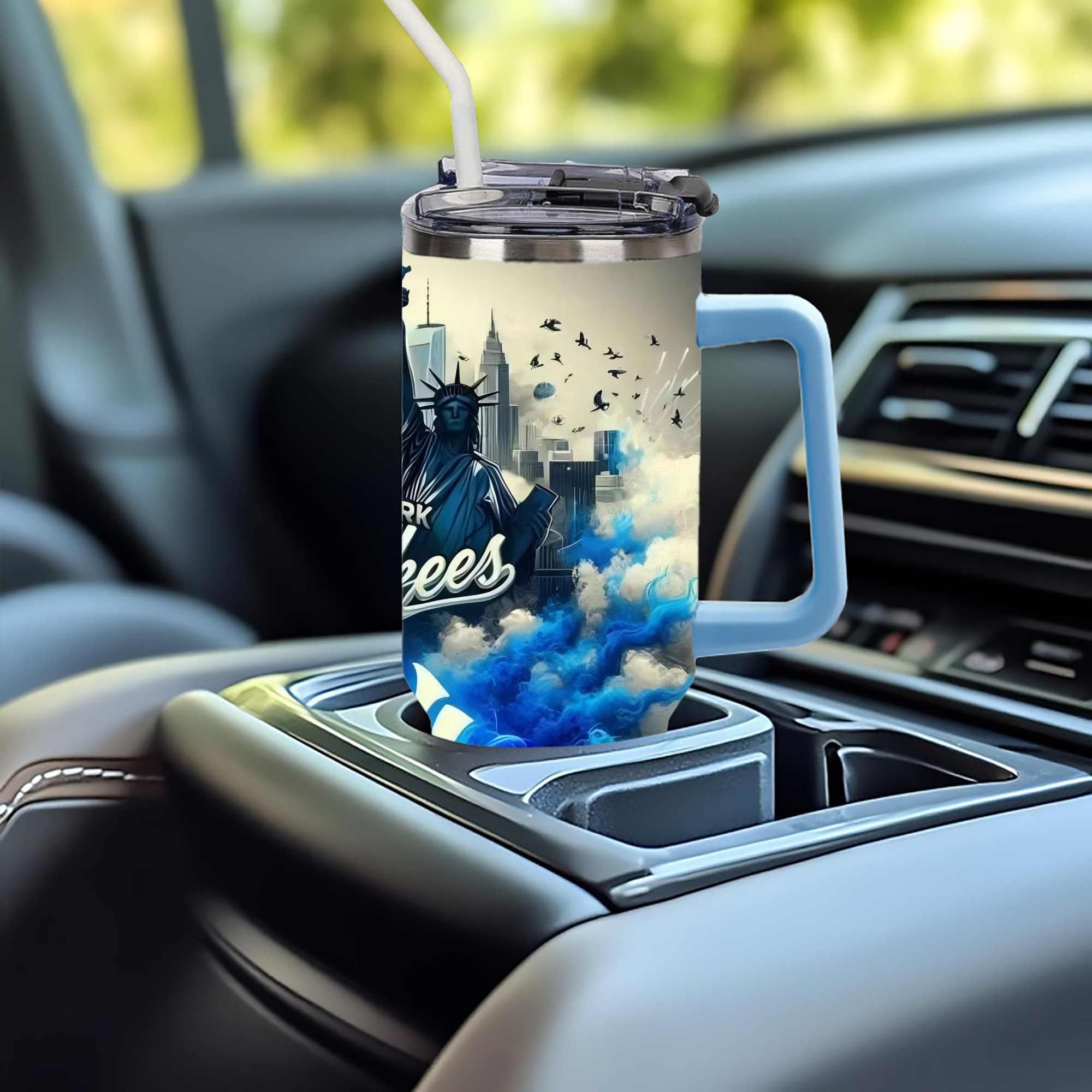 New York Yankees 308 40oz Full Wrap Car Tumbler – Durable Stainless Steel Travel Mug With Vibrant UV Print – Double Wall Insulated, Fits Most Car Cup Holders