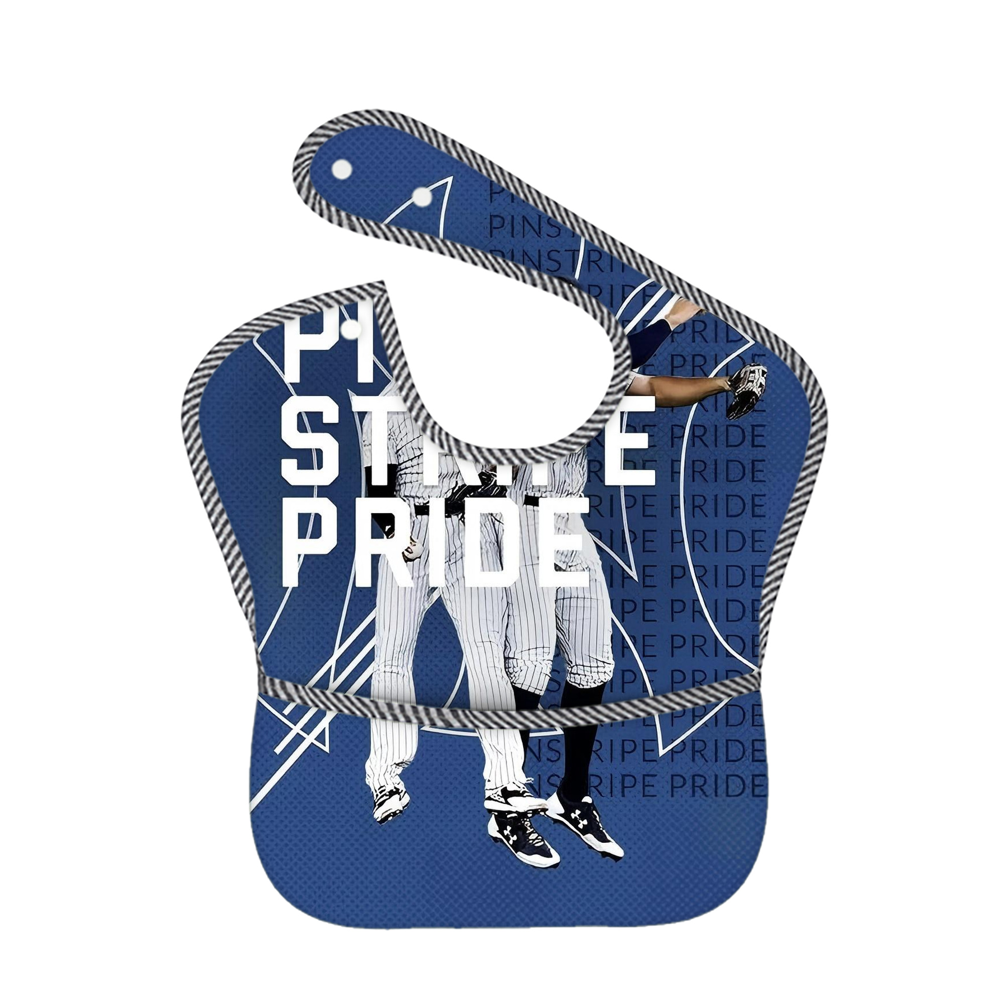 New York Yankees 196 Adjustable Waterproof Toddler Bib – Full-Print Durable Polyester – Foldable Crumb Pocket – Easy Snap Closure – Soft