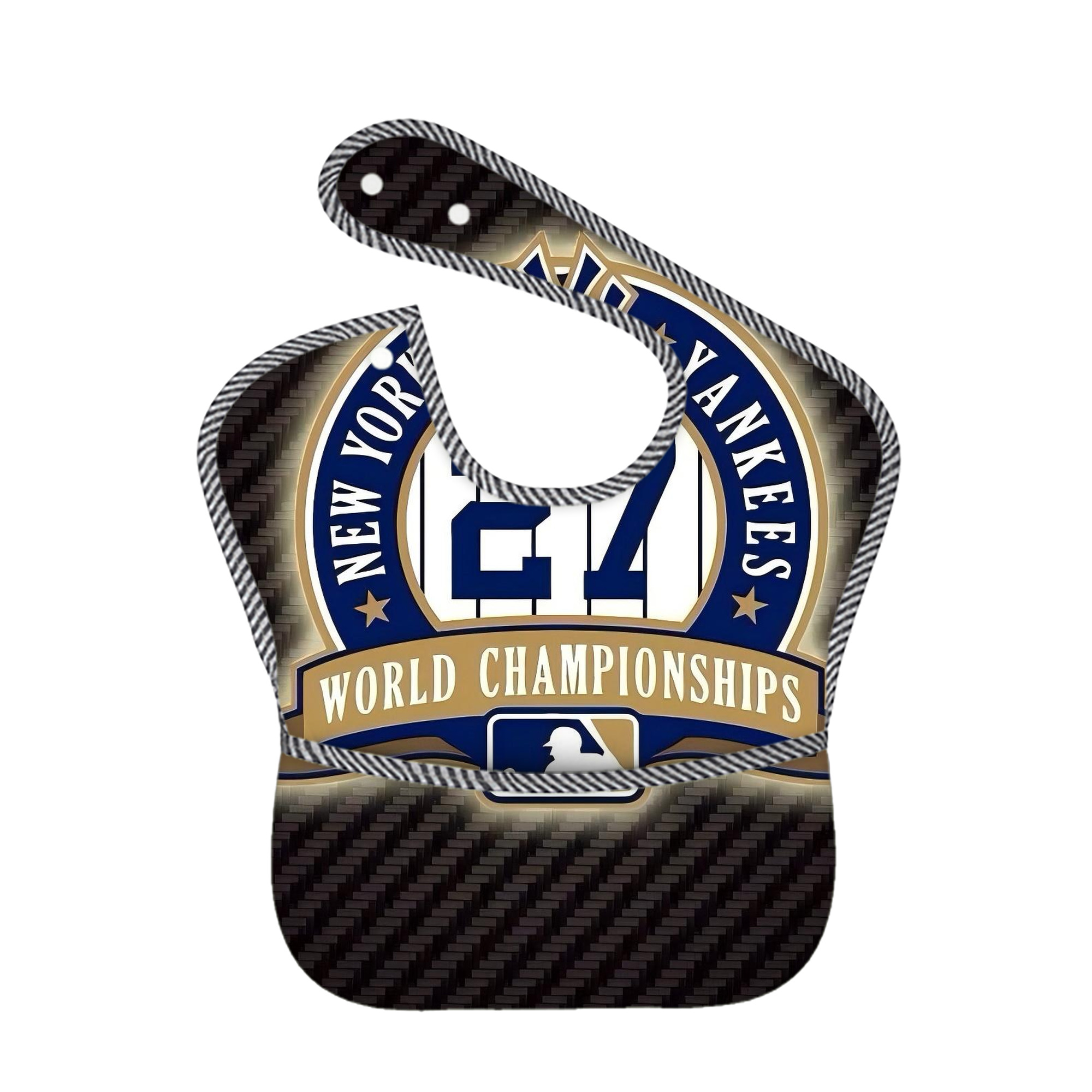 New York Yankees 260 Adjustable Waterproof Toddler Bib – Full-Print Durable Polyester – Foldable Crumb Pocket – Easy Snap Closure – Soft