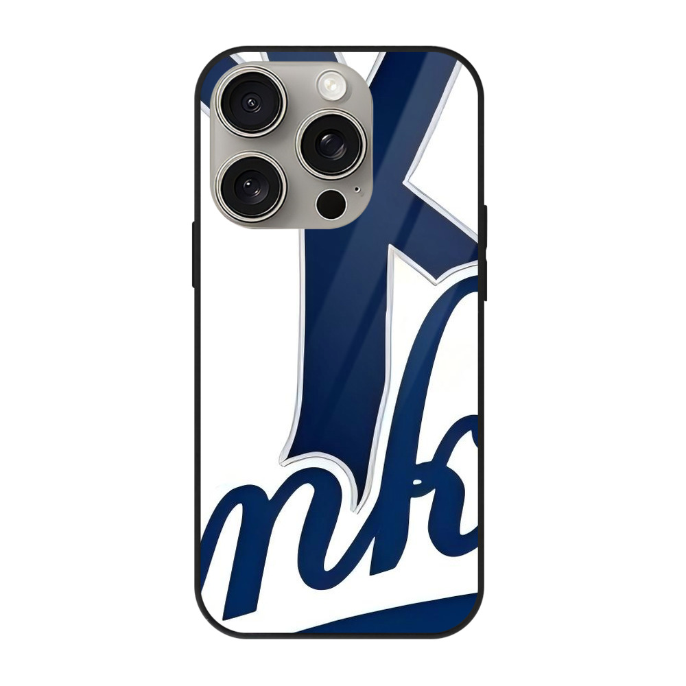 New York Yankees 116 IPhone 15 Pro Mirror Phone Case – UV Printed Glass + TPU – Scratch-Resistant, Wireless Charging Compatible, Precise Fit & Stylish Design
