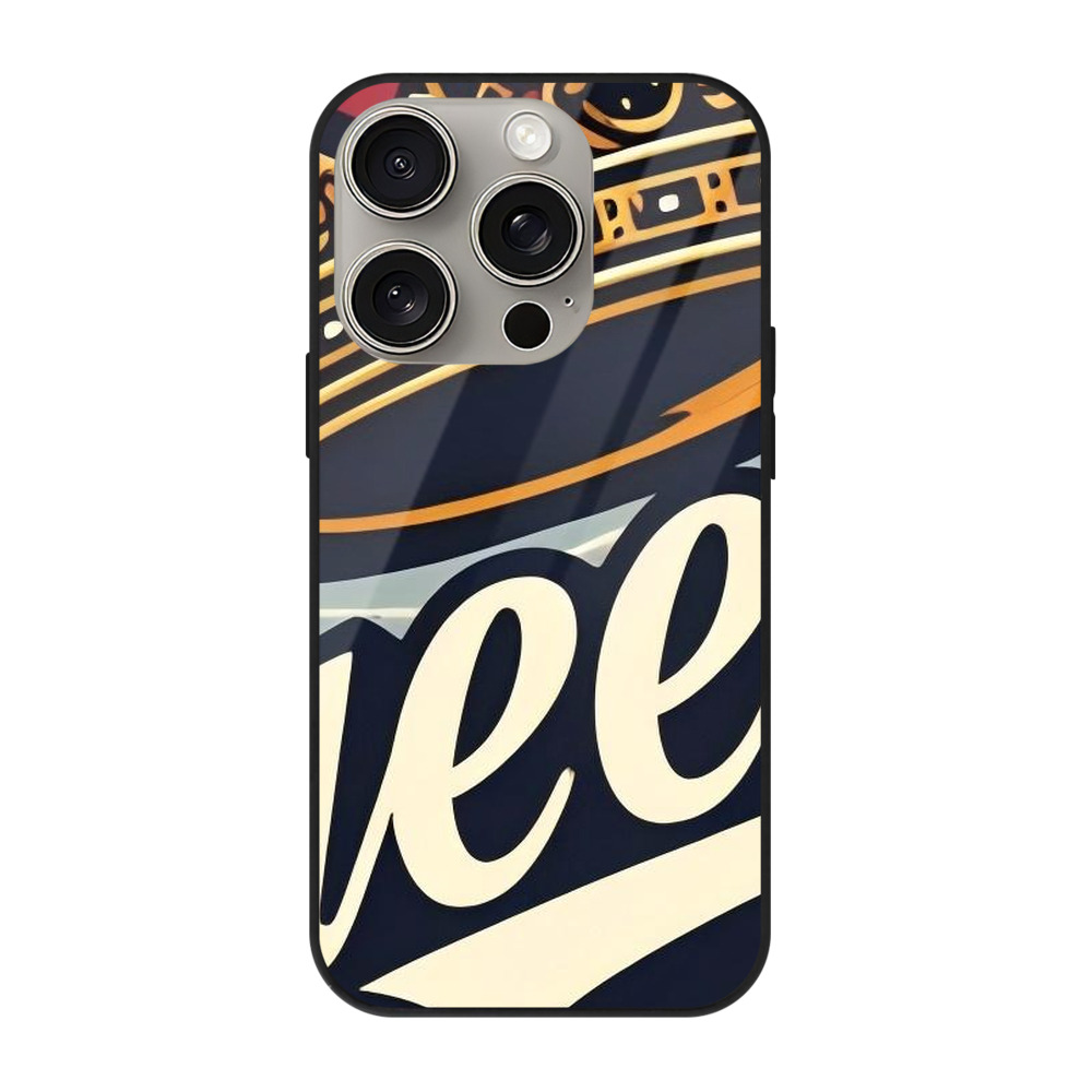 New York Yankees 248 IPhone 15 Pro Mirror Phone Case – UV Printed Glass + TPU – Scratch-Resistant, Wireless Charging Compatible, Precise Fit & Stylish Design