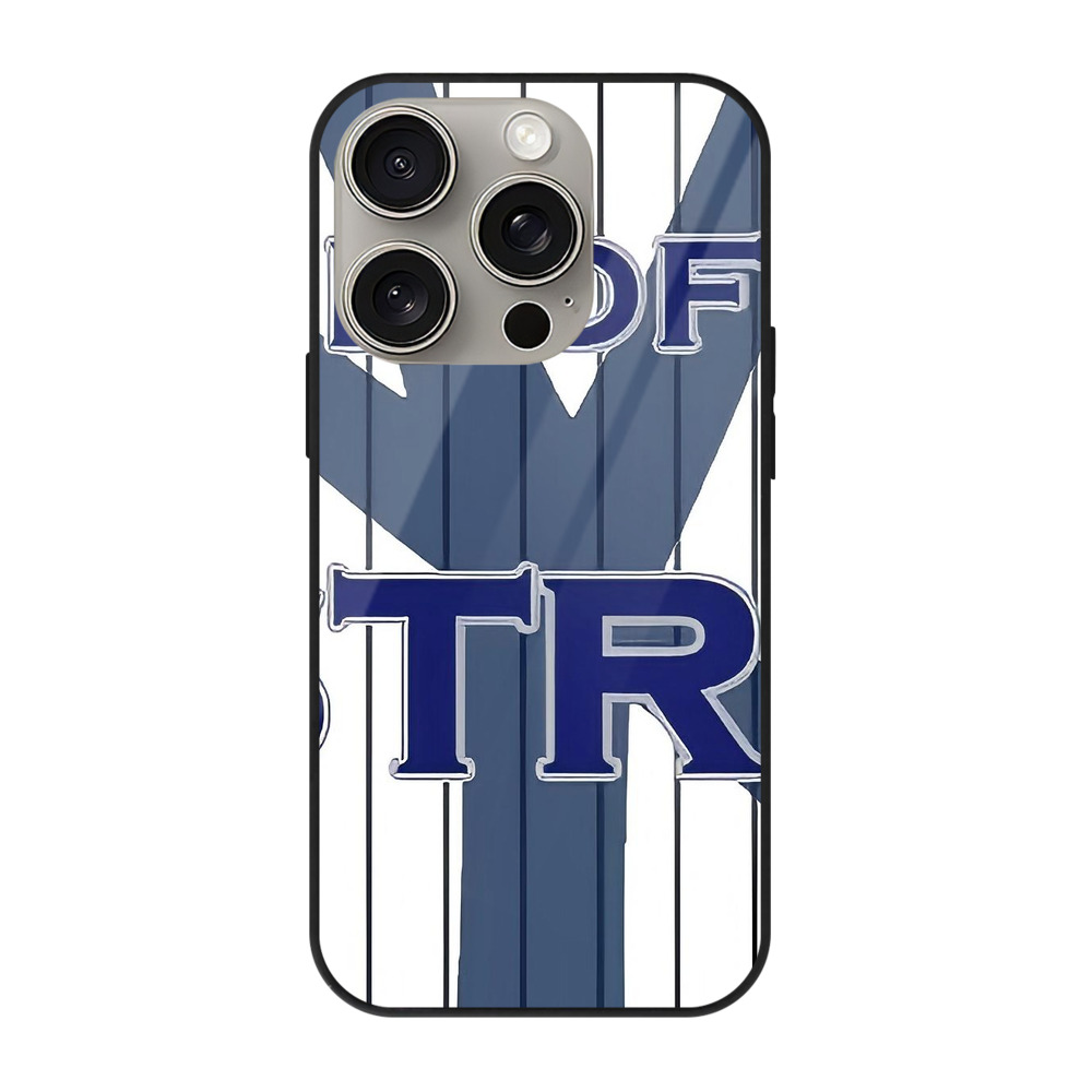 New York Yankees 267 IPhone 15 Pro Mirror Phone Case – UV Printed Glass + TPU – Scratch-Resistant, Wireless Charging Compatible, Precise Fit & Stylish Design