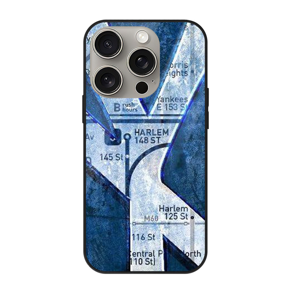 New York Yankees 307 IPhone 15 Pro Mirror Phone Case – UV Printed Glass + TPU – Scratch-Resistant, Wireless Charging Compatible, Precise Fit & Stylish Design