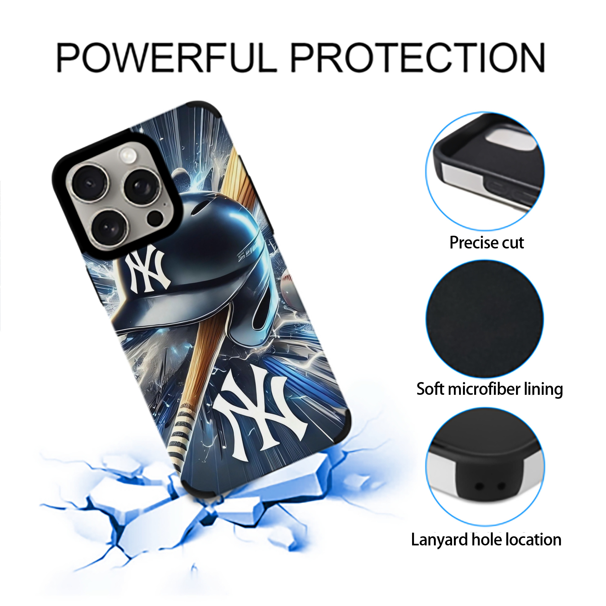 New York Yankees 264 IPhone 15 Pro Max PU Leather Case – Soft Lining, 360° Protection – Precise Fit, 3D Buttons, Easy Charging – Anti-Yellowing, Easy To Clean