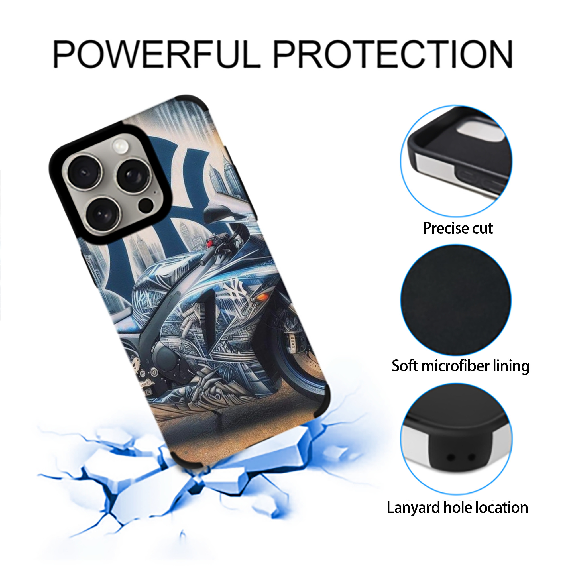 New York Yankees 327 IPhone 15 Pro Max PU Leather Case – Soft Lining, 360° Protection – Precise Fit, 3D Buttons, Easy Charging – Anti-Yellowing, Easy To Clean