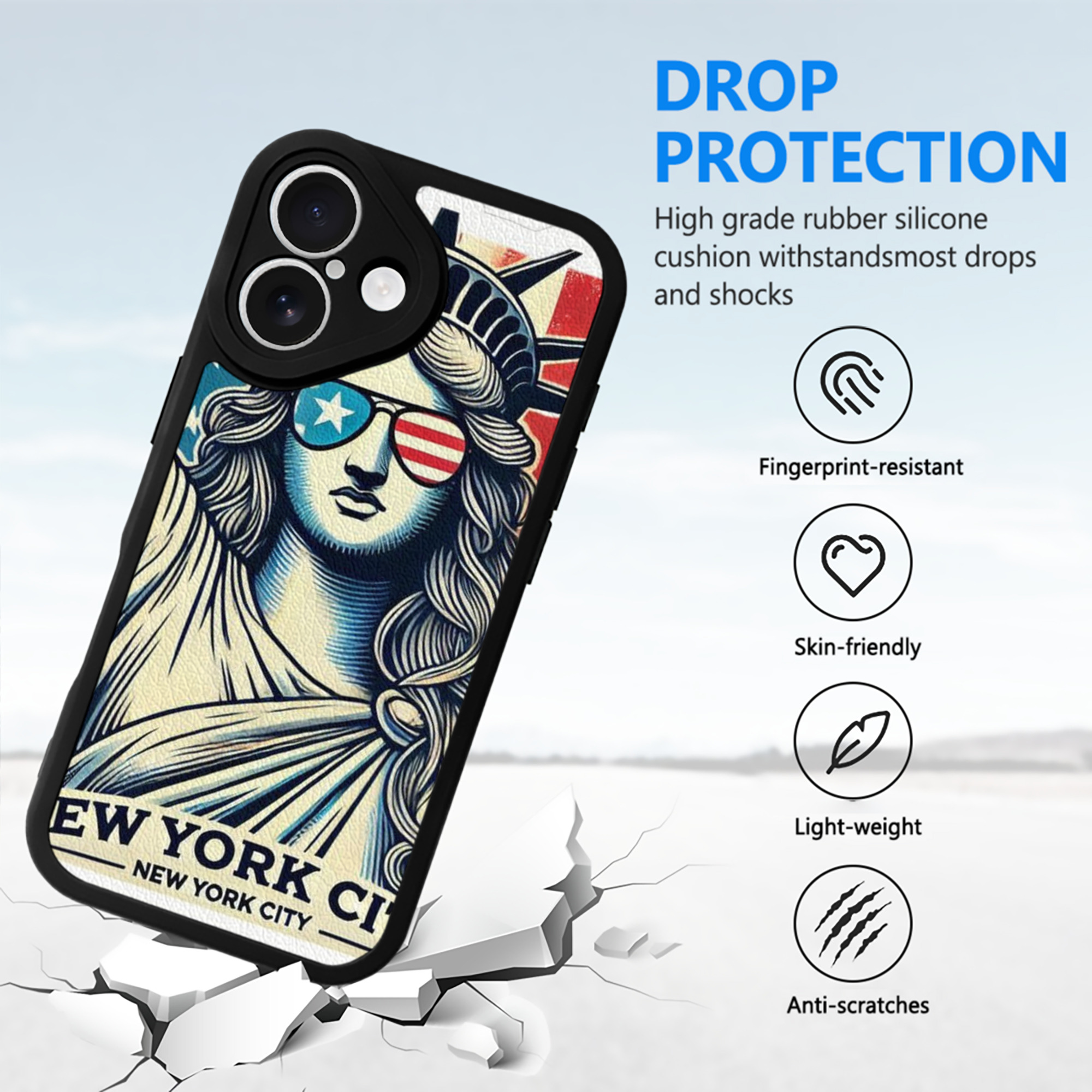 New York Yankees 114 IPhone 16 Silicone Leather Case – UV Print, Lambskin Texture – Perfect Fit, Wireless Charging Compatible, Scratch Resistant, Precise Cutouts – Stylish Protection For IPhone 16
