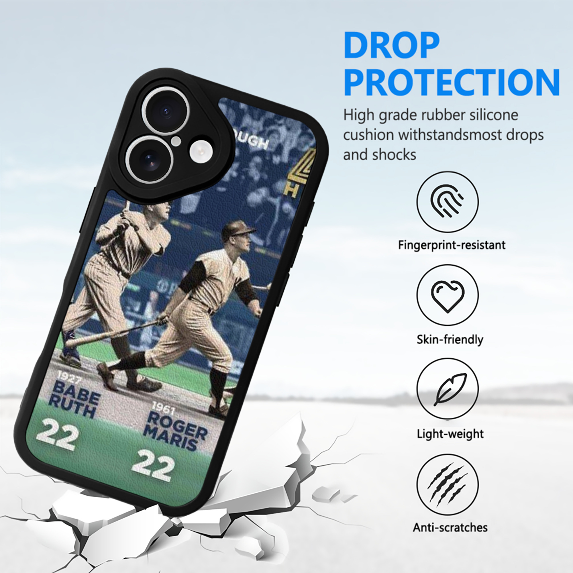 New York Yankees 315 IPhone 16 Silicone Leather Case – UV Print, Lambskin Texture – Perfect Fit, Wireless Charging Compatible, Scratch Resistant, Precise Cutouts – Stylish Protection For IPhone 16