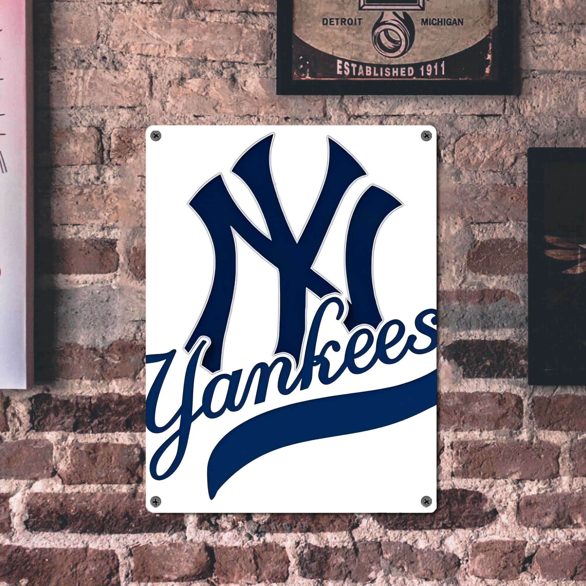 New York Yankees 116 Vintage Metal Tin Sign 12x16inch – Retro Wall Art Decor For Home, Bar, Kitchen, Bedroom, Office – Durable Iron Sheet Poster, Easy To Hang, Full-Color Printing