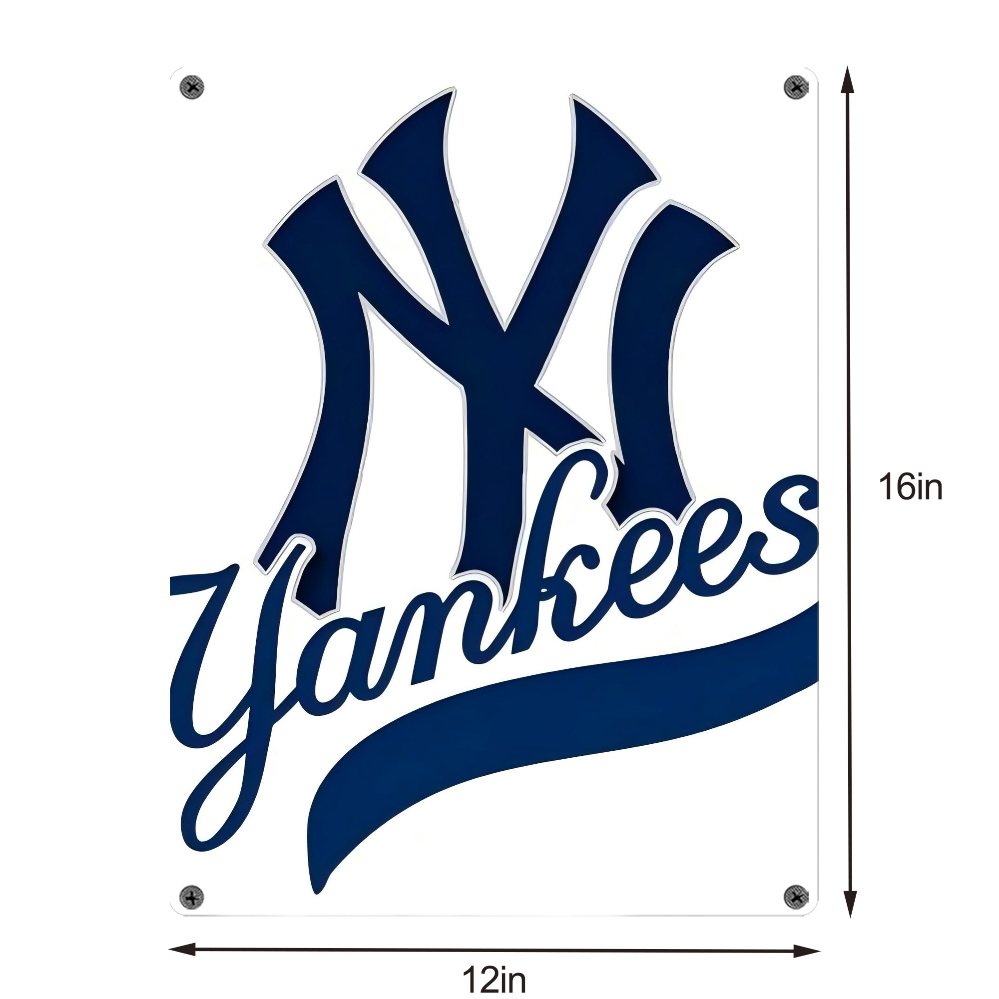 New York Yankees 116 Vintage Metal Tin Sign 12x16inch – Retro Wall Art Decor For Home, Bar, Kitchen, Bedroom, Office – Durable Iron Sheet Poster, Easy To Hang, Full-Color Printing