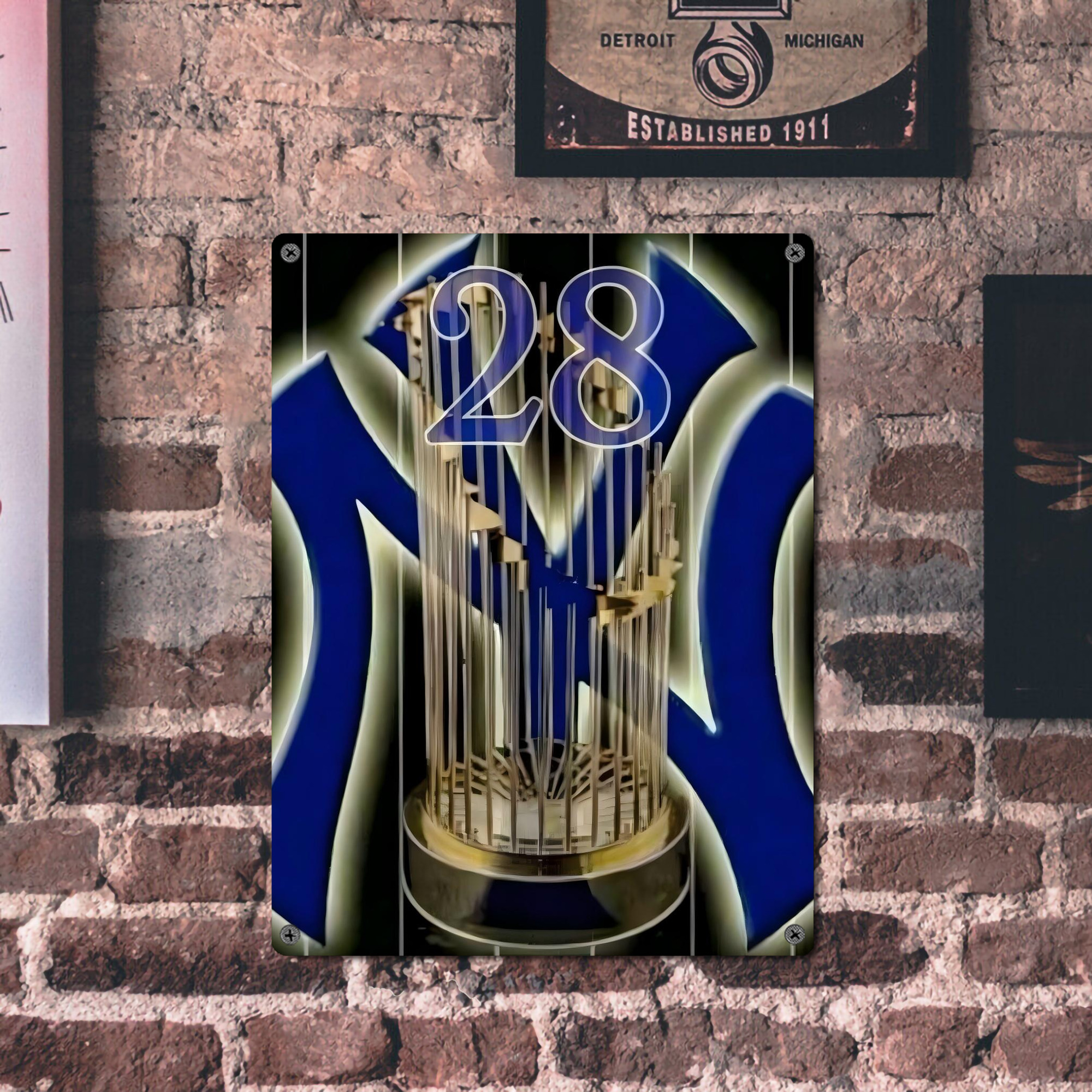 New York Yankees 172 Vintage Metal Tin Sign 12x16inch – Retro Wall Art Decor For Home, Bar, Kitchen, Bedroom, Office – Durable Iron Sheet Poster, Easy To Hang, Full-Color Printing