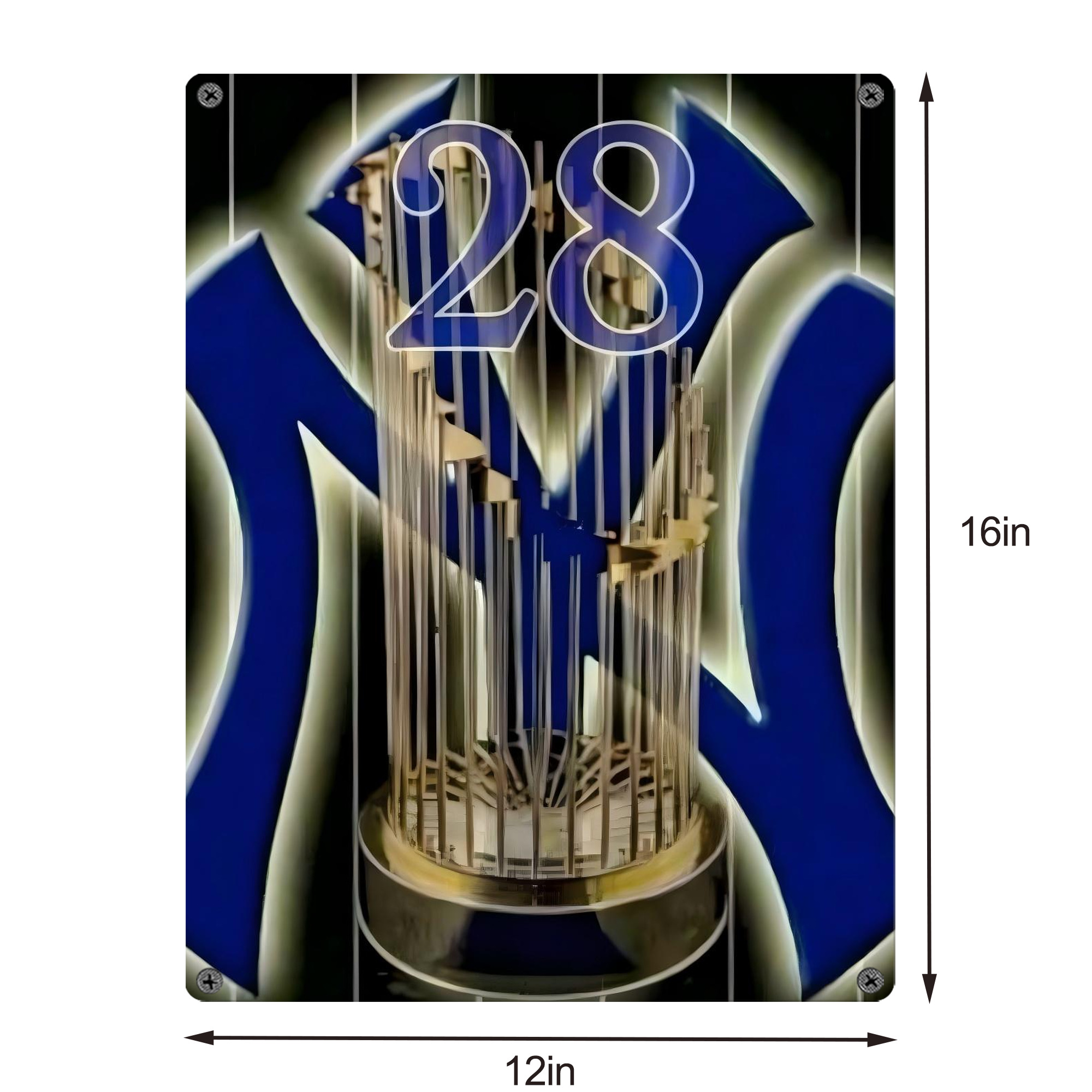 New York Yankees 172 Vintage Metal Tin Sign 12x16inch – Retro Wall Art Decor For Home, Bar, Kitchen, Bedroom, Office – Durable Iron Sheet Poster, Easy To Hang, Full-Color Printing