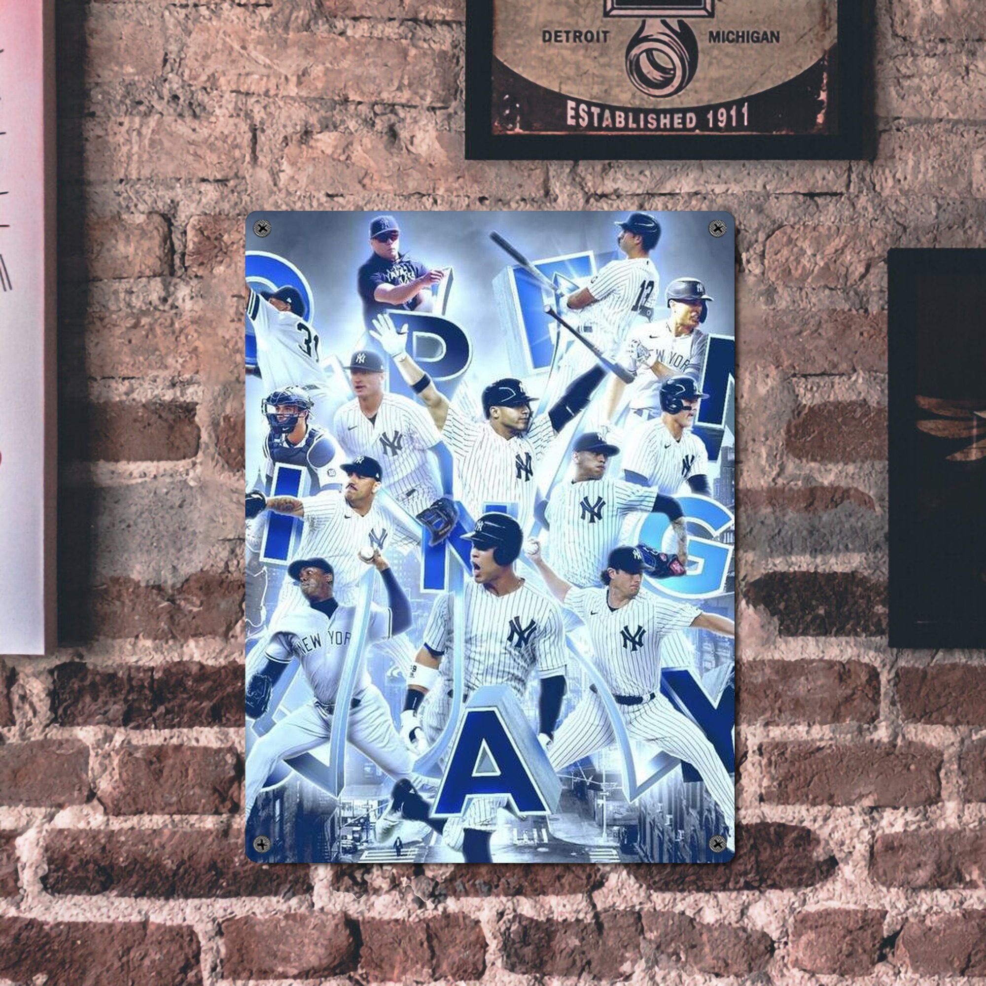 New York Yankees 236 Vintage Metal Tin Sign 12x16inch – Retro Wall Art Decor For Home, Bar, Kitchen, Bedroom, Office – Durable Iron Sheet Poster, Easy To Hang, Full-Color Printing