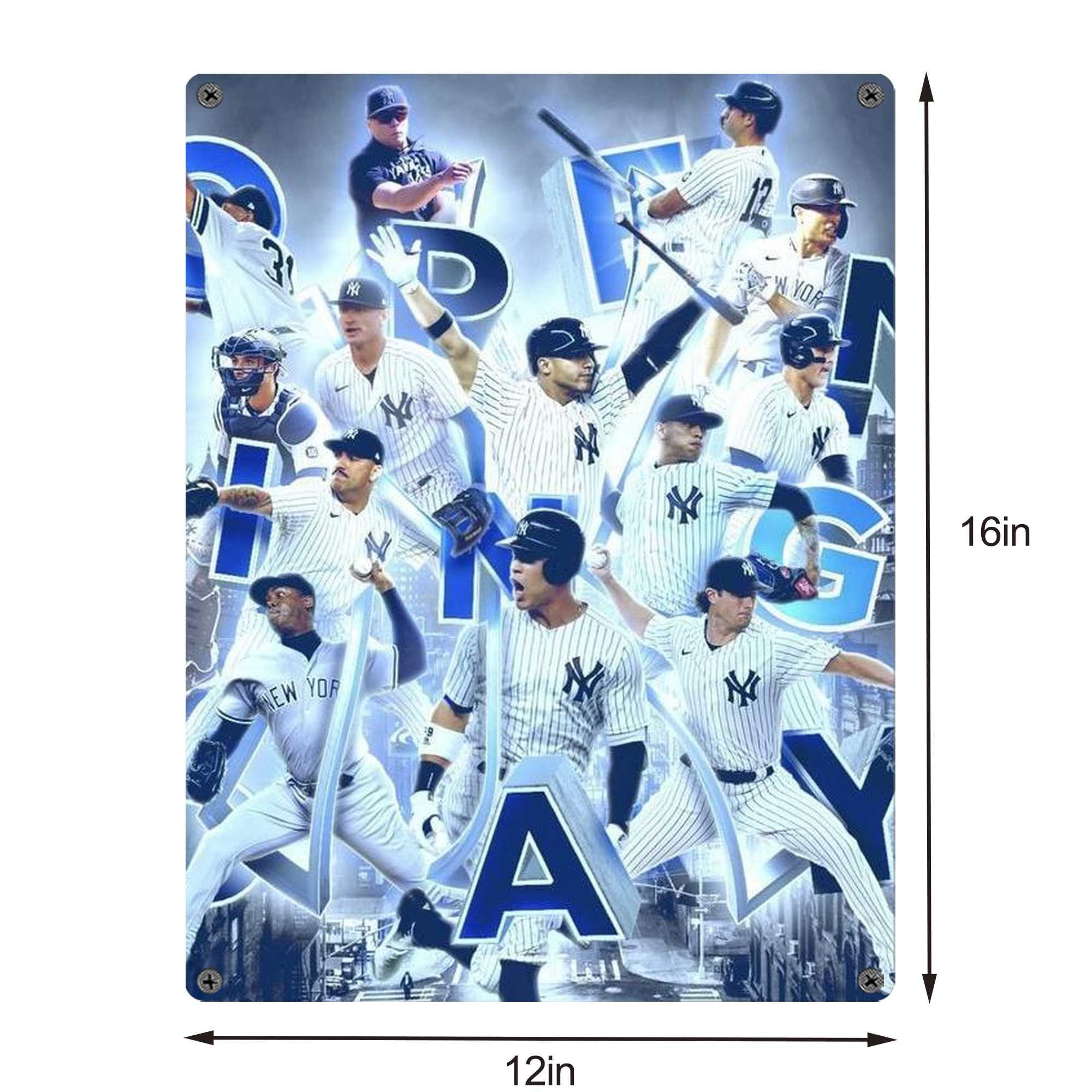 New York Yankees 236 Vintage Metal Tin Sign 12x16inch – Retro Wall Art Decor For Home, Bar, Kitchen, Bedroom, Office – Durable Iron Sheet Poster, Easy To Hang, Full-Color Printing