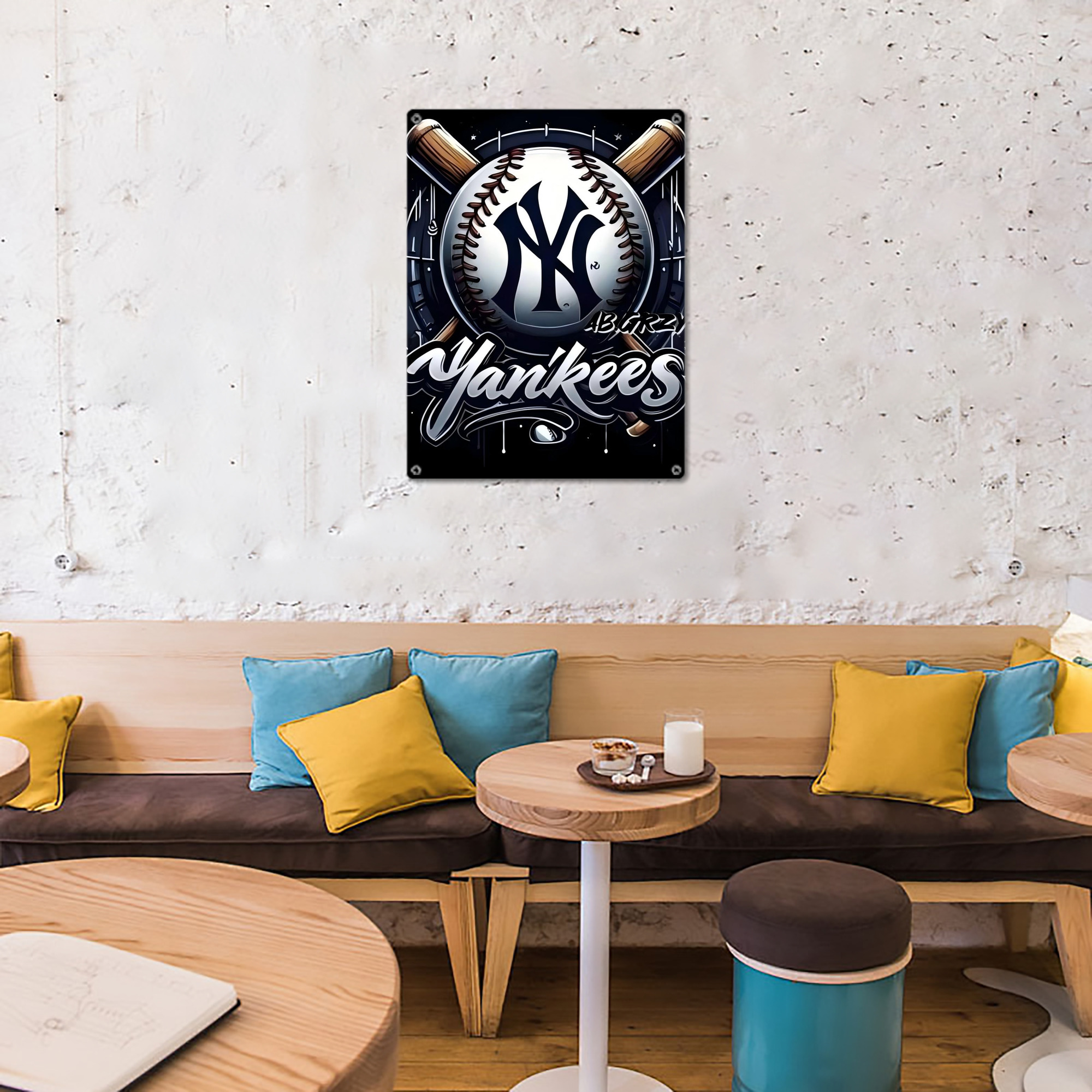 New York Yankees 241 Vintage Metal Tin Sign 12x16inch – Retro Wall Art Decor For Home, Bar, Kitchen, Bedroom, Office – Durable Iron Sheet Poster, Easy To Hang, Full-Color Printing
