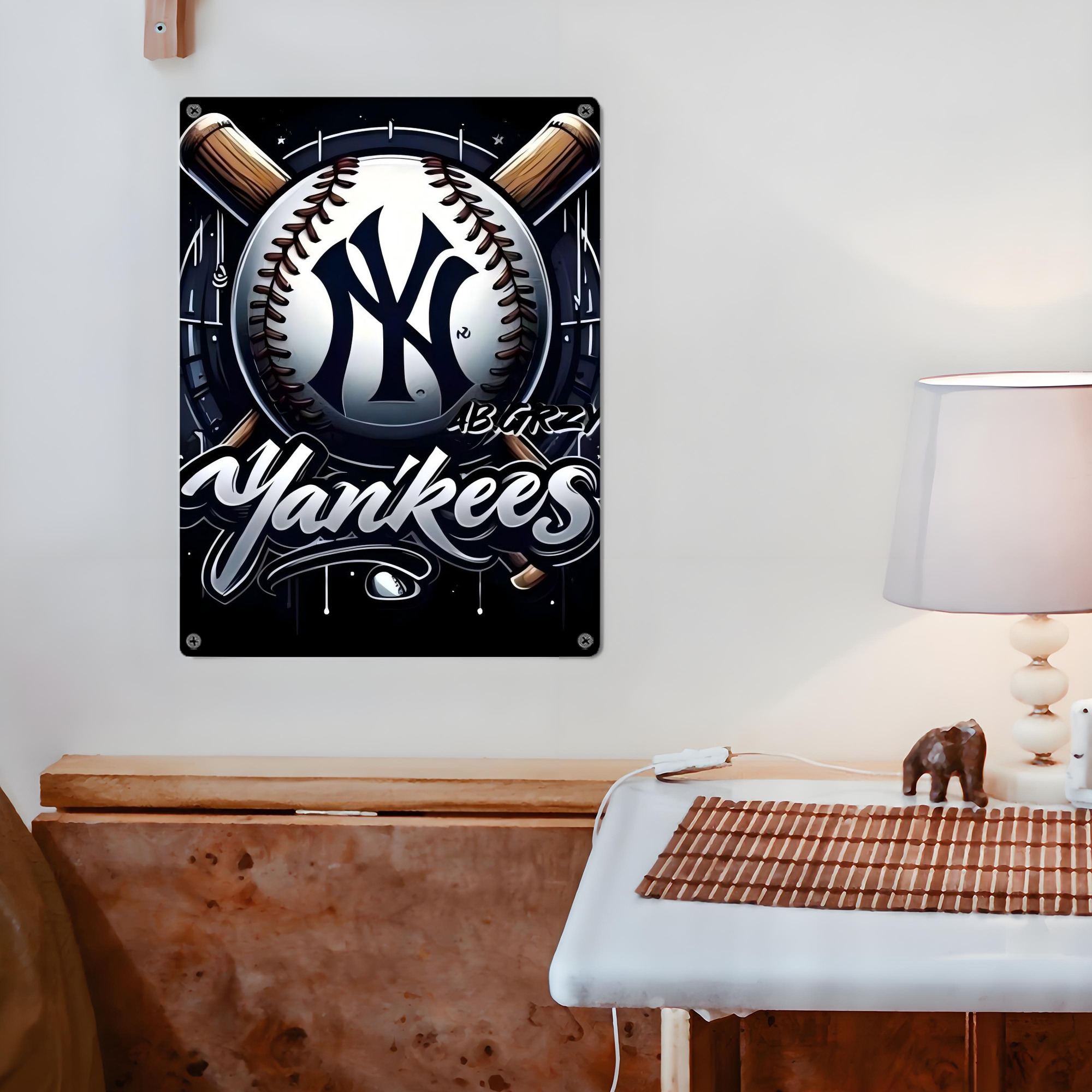 New York Yankees 241 Vintage Metal Tin Sign 12x16inch – Retro Wall Art Decor For Home, Bar, Kitchen, Bedroom, Office – Durable Iron Sheet Poster, Easy To Hang, Full-Color Printing