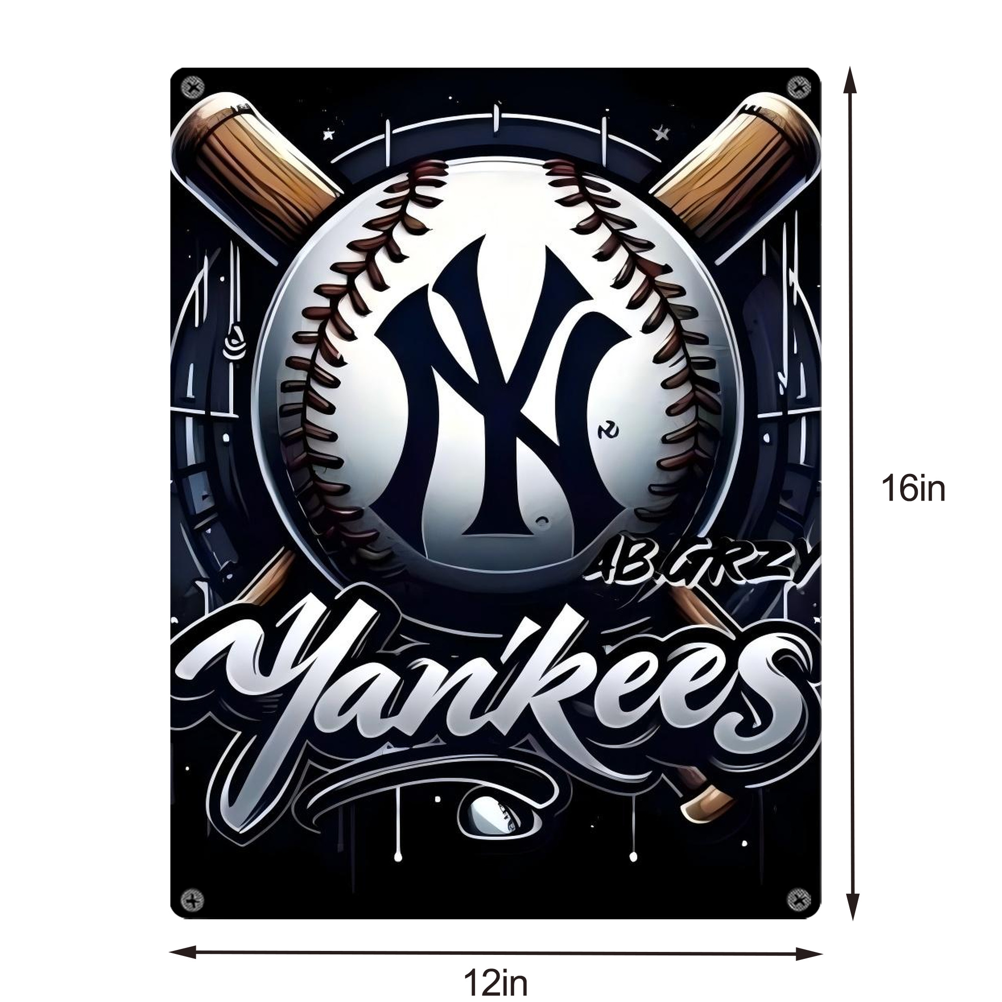 New York Yankees 241 Vintage Metal Tin Sign 12x16inch – Retro Wall Art Decor For Home, Bar, Kitchen, Bedroom, Office – Durable Iron Sheet Poster, Easy To Hang, Full-Color Printing