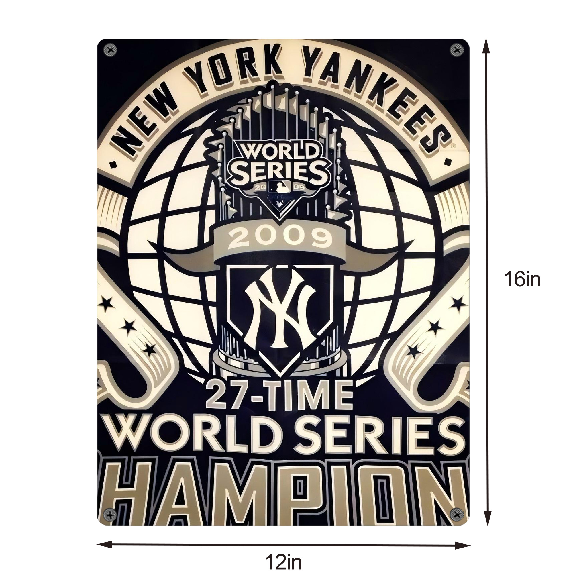 New York Yankees 256 Vintage Metal Tin Sign 12x16inch – Retro Wall Art Decor For Home, Bar, Kitchen, Bedroom, Office – Durable Iron Sheet Poster, Easy To Hang, Full-Color Printing