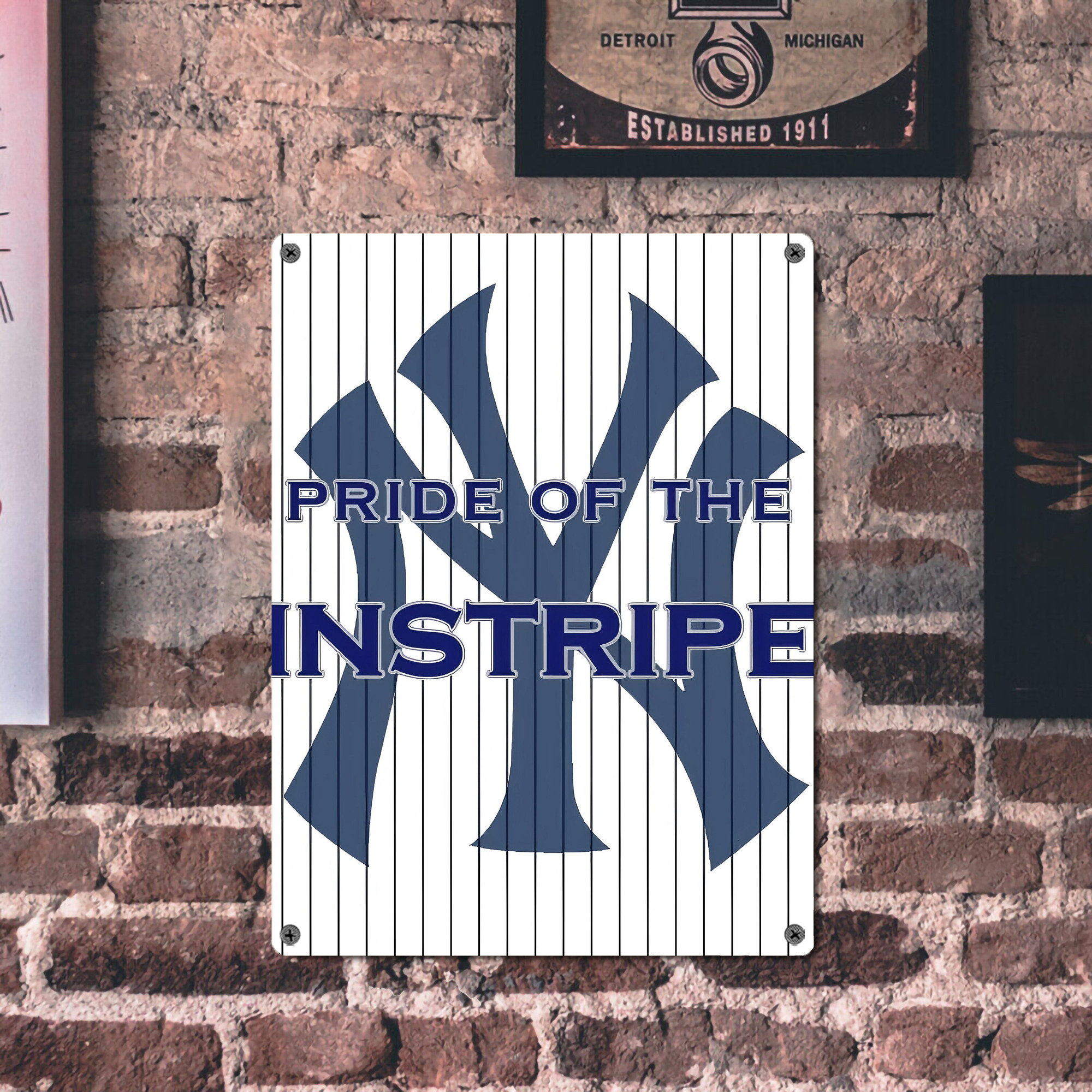 New York Yankees 267 Vintage Metal Tin Sign 12x16inch – Retro Wall Art Decor For Home, Bar, Kitchen, Bedroom, Office – Durable Iron Sheet Poster, Easy To Hang, Full-Color Printing