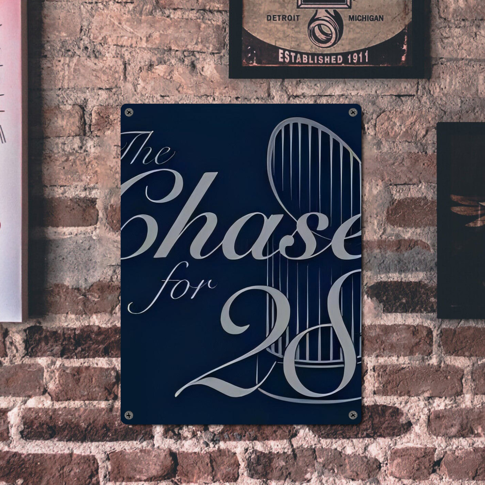 New York Yankees 300 Vintage Metal Tin Sign 12x16inch – Retro Wall Art Decor For Home, Bar, Kitchen, Bedroom, Office – Durable Iron Sheet Poster, Easy To Hang, Full-Color Printing