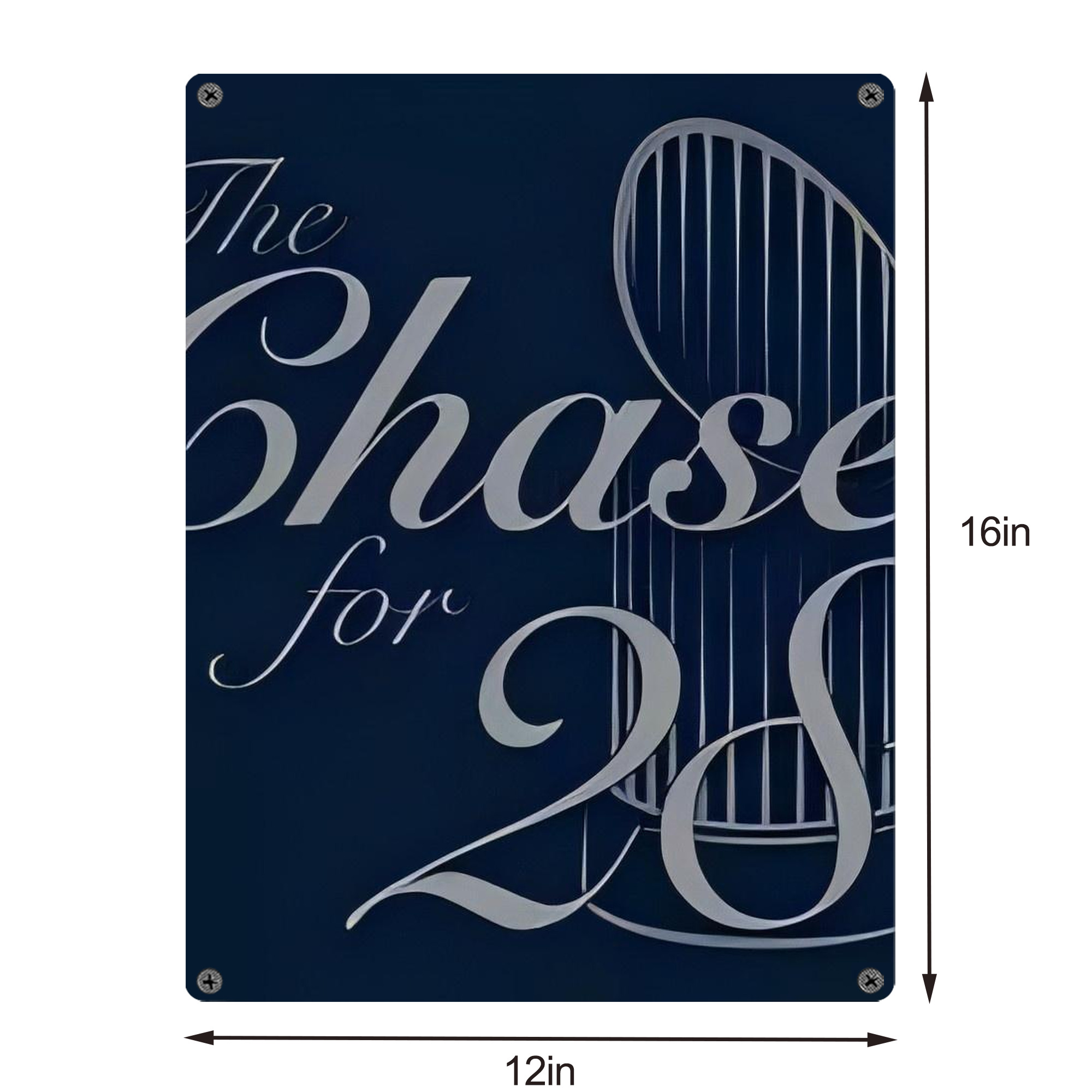 New York Yankees 300 Vintage Metal Tin Sign 12x16inch – Retro Wall Art Decor For Home, Bar, Kitchen, Bedroom, Office – Durable Iron Sheet Poster, Easy To Hang, Full-Color Printing