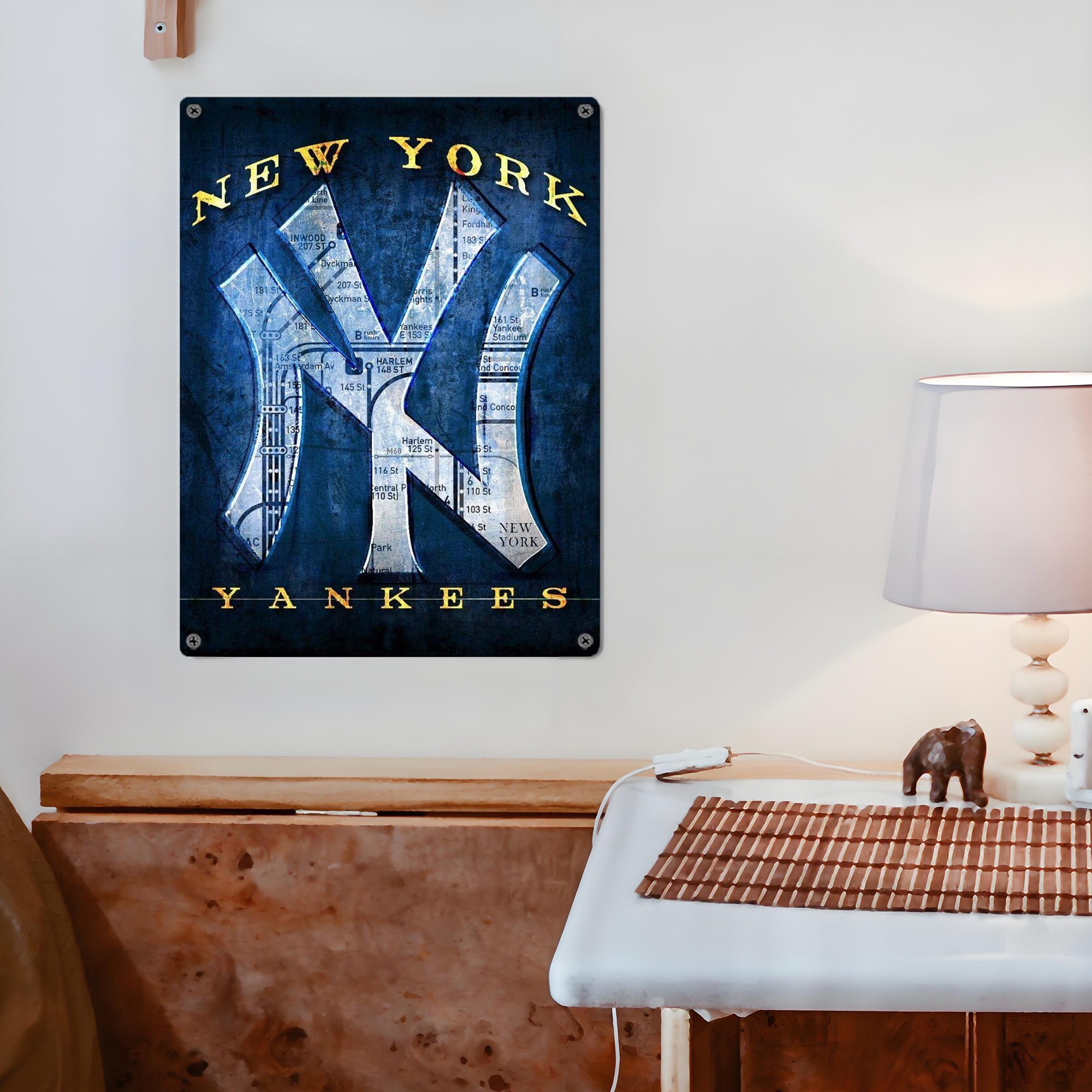 New York Yankees 307 Vintage Metal Tin Sign 12x16inch – Retro Wall Art Decor For Home, Bar, Kitchen, Bedroom, Office – Durable Iron Sheet Poster, Easy To Hang, Full-Color Printing