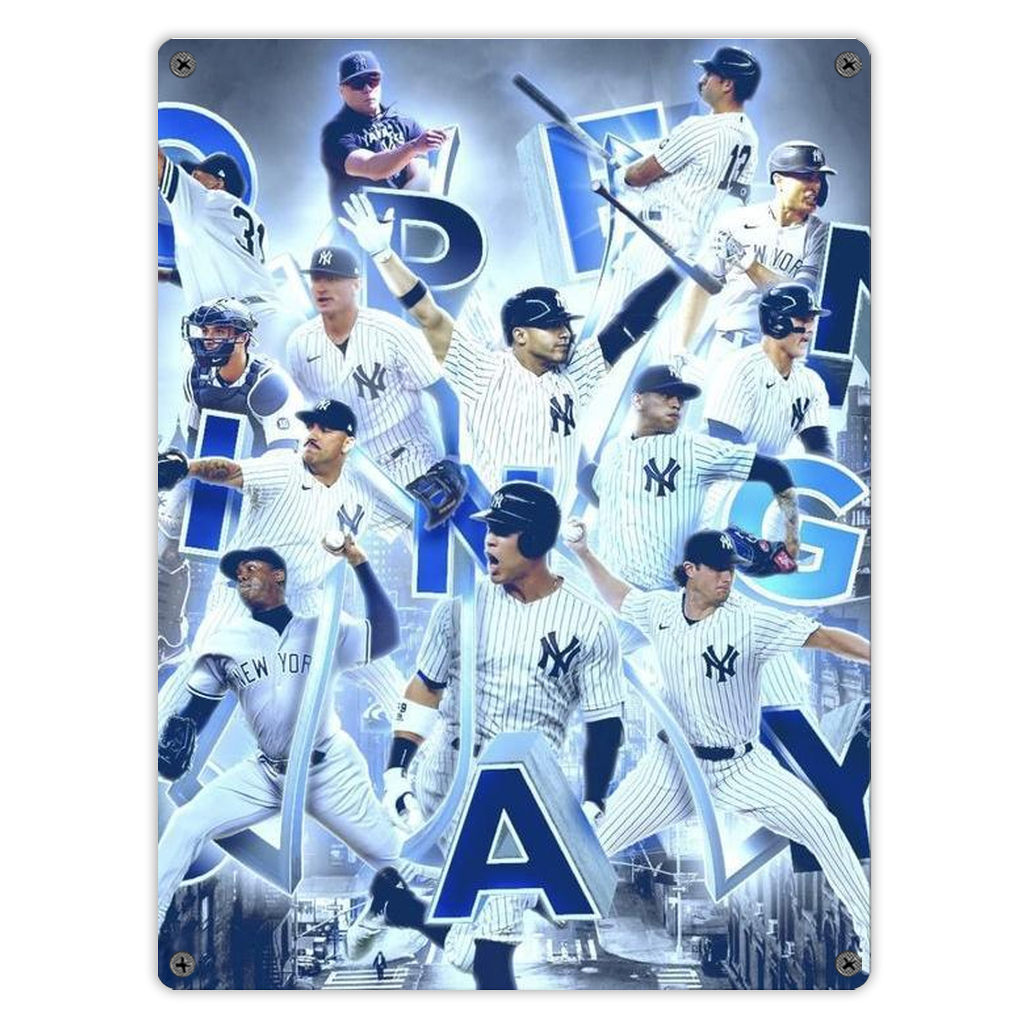 New York Yankees 236 Vintage Metal Tin Sign 12x16inch – Retro Wall Art Decor For Home, Bar, Kitchen, Bedroom, Office – Durable Iron Sheet Poster, Easy To Hang, Full-Color Printing