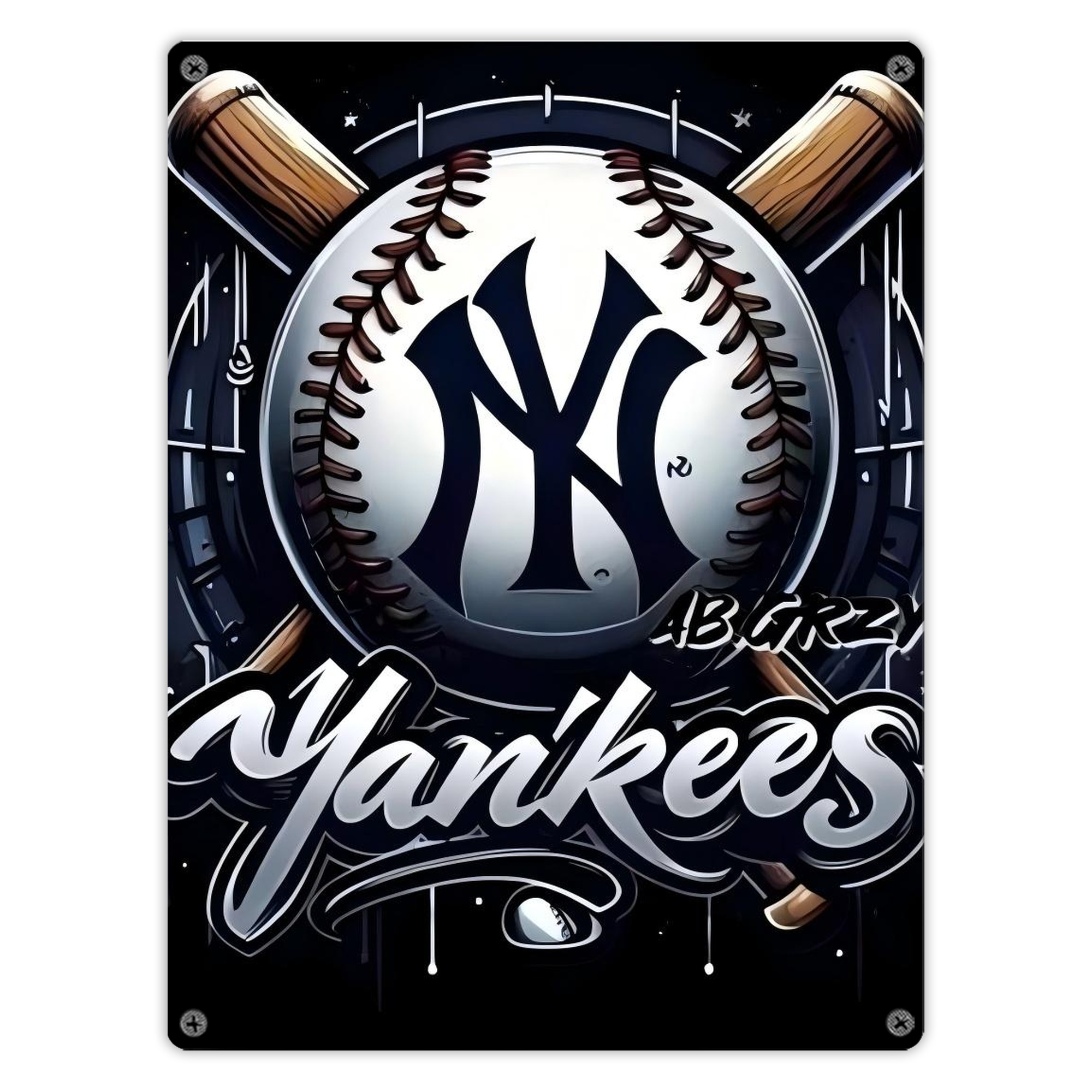 New York Yankees 241 Vintage Metal Tin Sign 12x16inch – Retro Wall Art Decor For Home, Bar, Kitchen, Bedroom, Office – Durable Iron Sheet Poster, Easy To Hang, Full-Color Printing