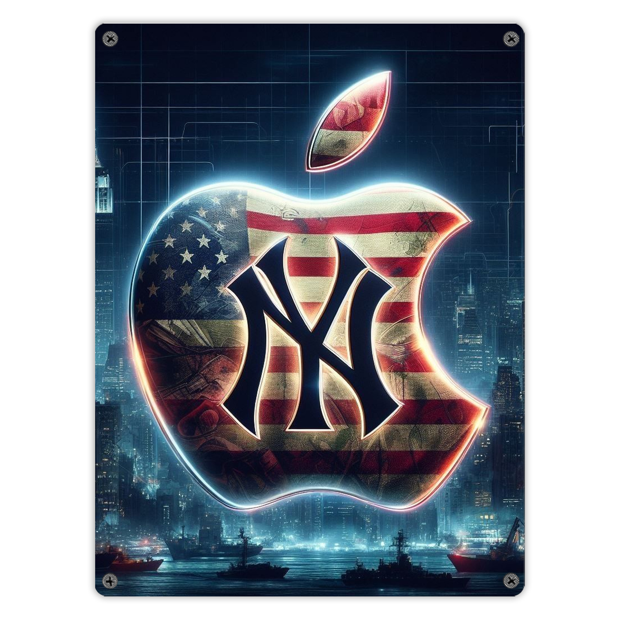 New York Yankees 347 Vintage Metal Tin Sign 12x16inch – Retro Wall Art Decor For Home, Bar, Kitchen, Bedroom, Office – Durable Iron Sheet Poster, Easy To Hang, Full-Color Printing