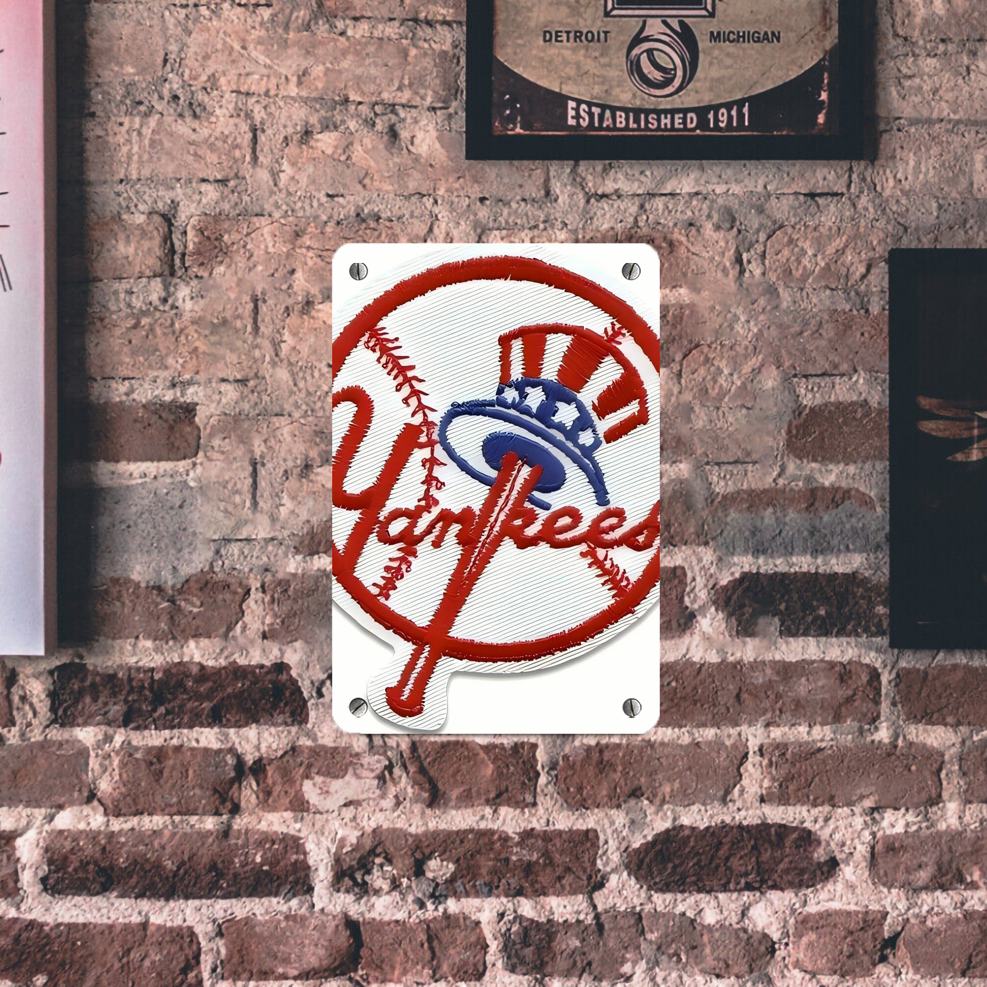 New York Yankees 123 Metal Tin Sign 8x12inch - High-Quality Full-Print Decorative Wall Art, Durable Rust-Resistant Metal Plaque For Living Room, Bedroom, Kitchen, Office, Bar Décor