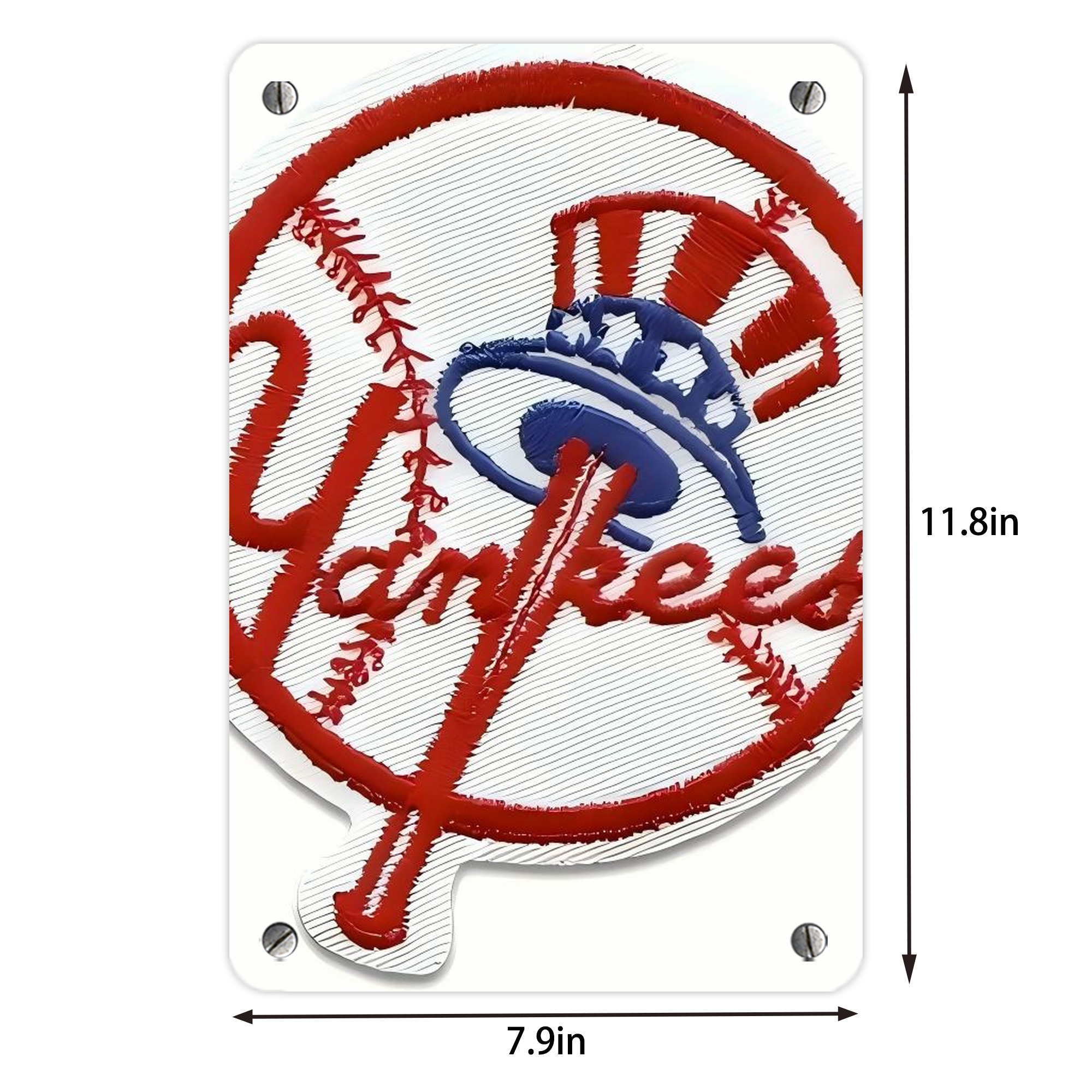 New York Yankees 123 Metal Tin Sign 8x12inch - High-Quality Full-Print Decorative Wall Art, Durable Rust-Resistant Metal Plaque For Living Room, Bedroom, Kitchen, Office, Bar Décor