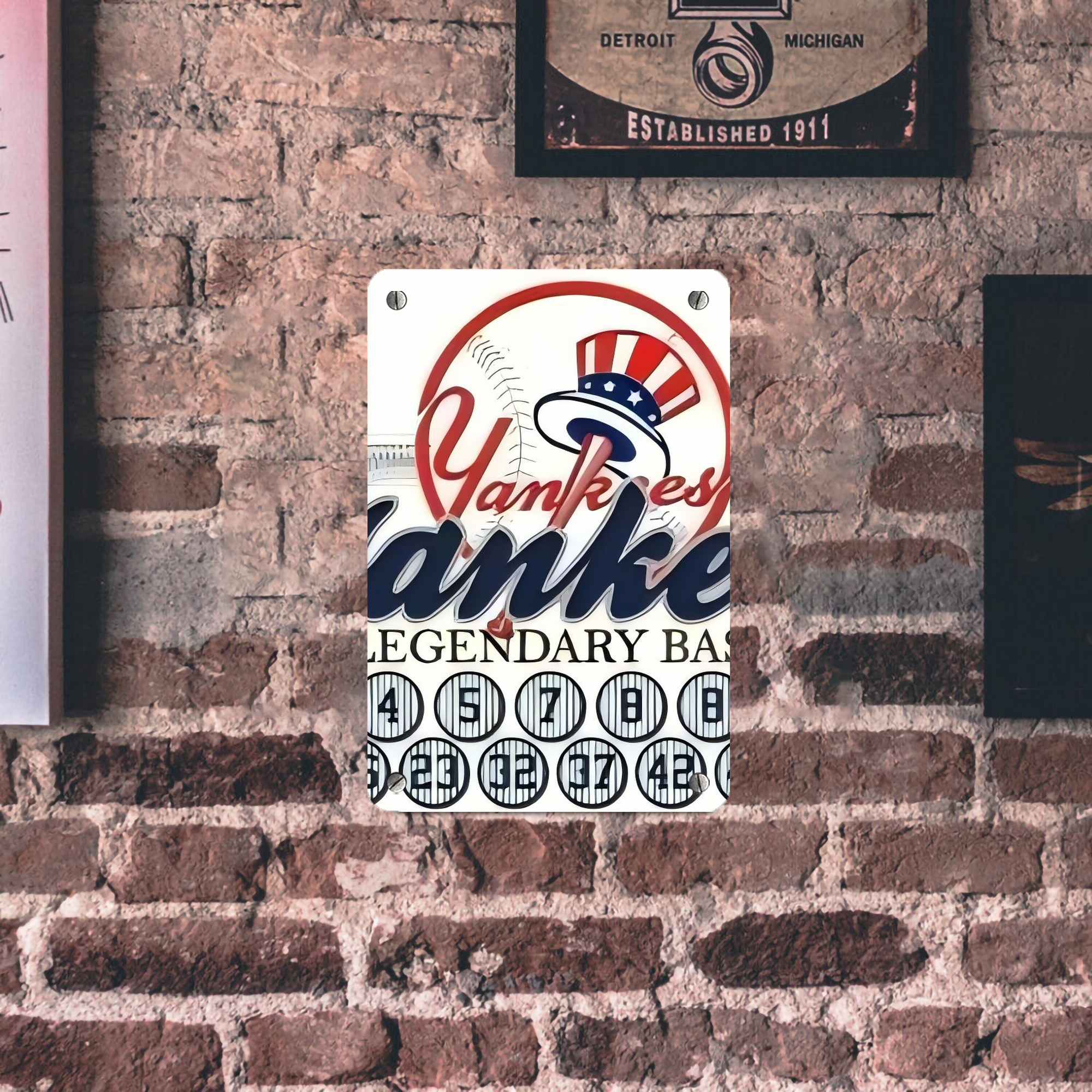 New York Yankees 232 Metal Tin Sign 8x12inch - High-Quality Full-Print Decorative Wall Art, Durable Rust-Resistant Metal Plaque For Living Room, Bedroom, Kitchen, Office, Bar Décor