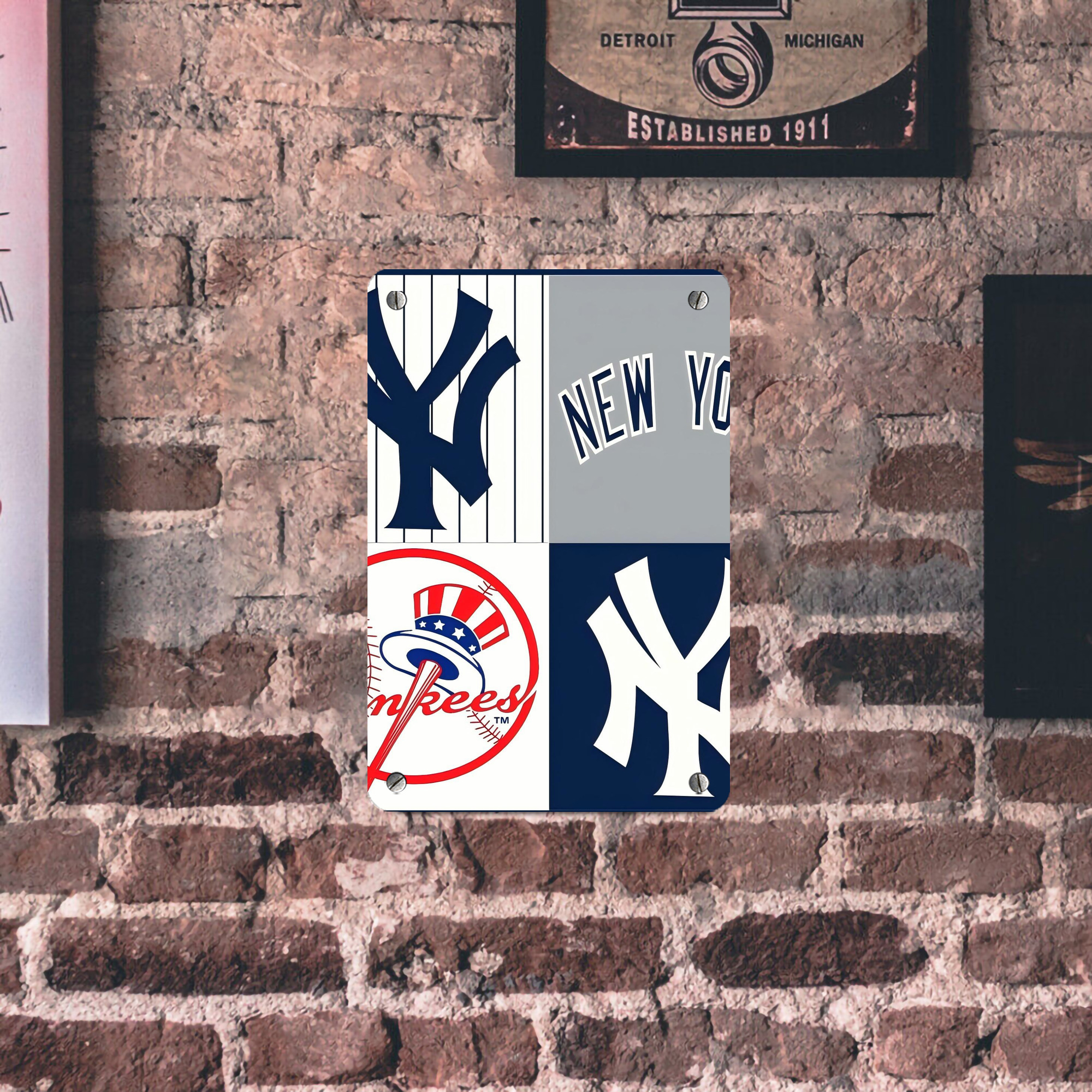 New York Yankees 238 Metal Tin Sign 8x12inch - High-Quality Full-Print Decorative Wall Art, Durable Rust-Resistant Metal Plaque For Living Room, Bedroom, Kitchen, Office, Bar Décor