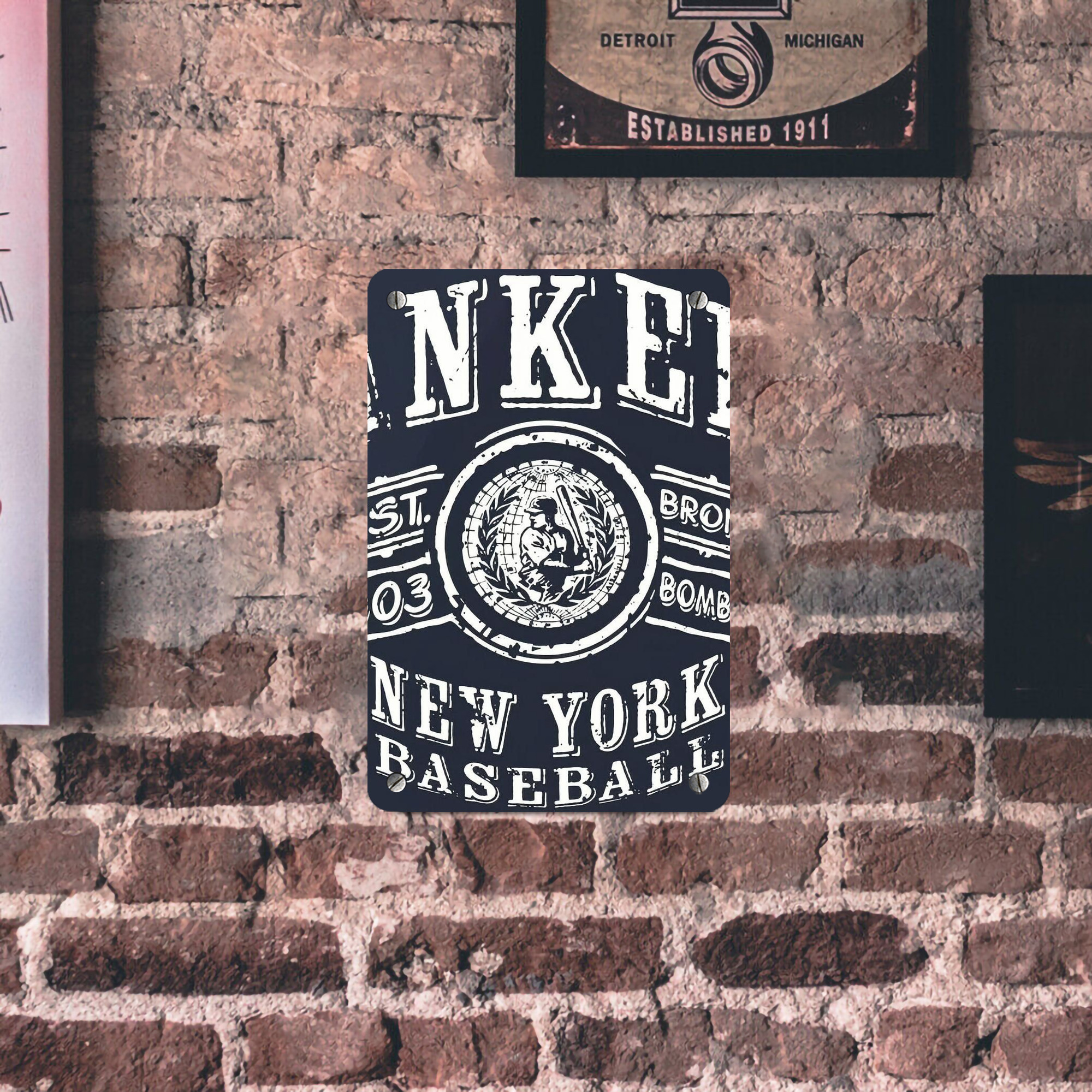 New York Yankees 252 Metal Tin Sign 8x12inch - High-Quality Full-Print Decorative Wall Art, Durable Rust-Resistant Metal Plaque For Living Room, Bedroom, Kitchen, Office, Bar Décor