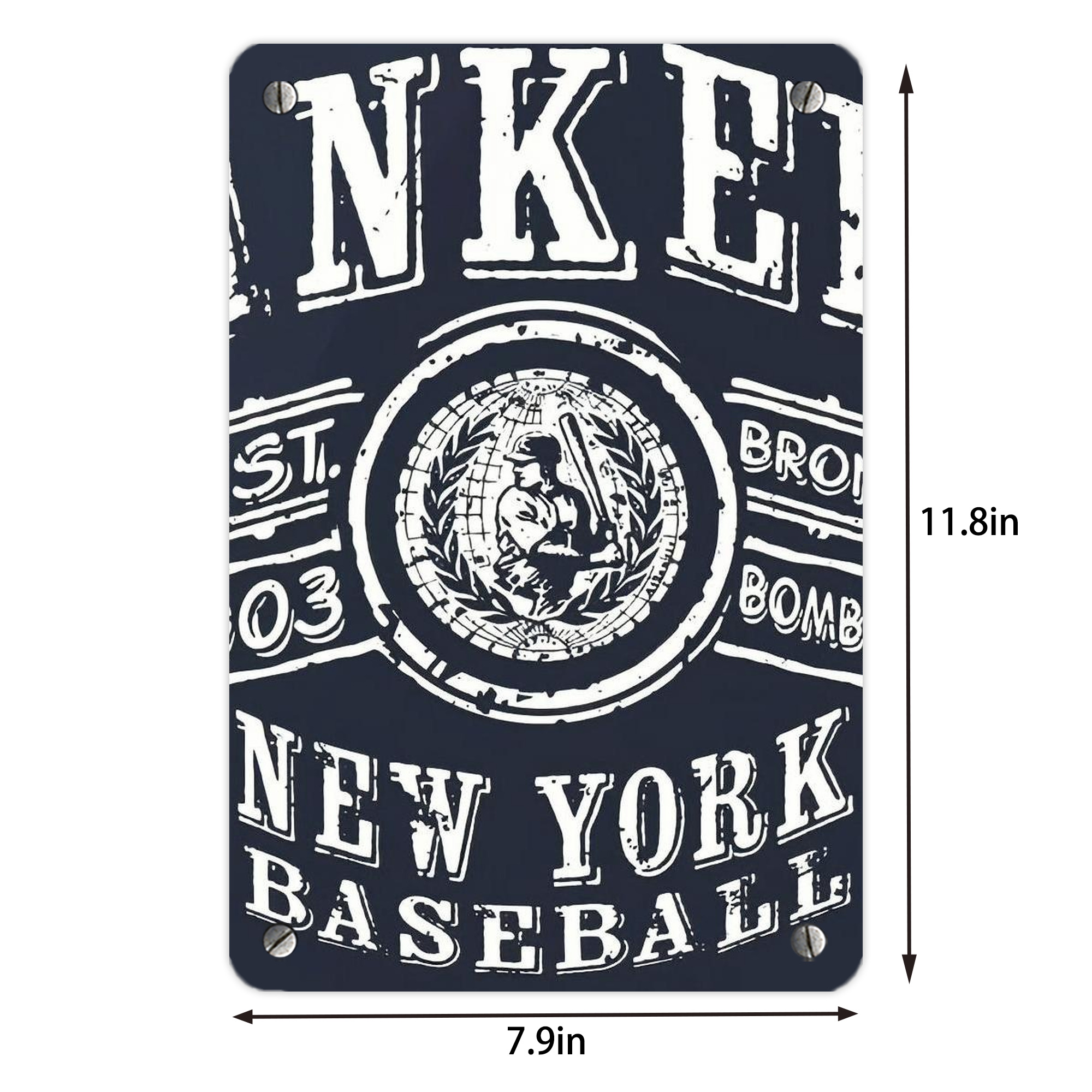 New York Yankees 252 Metal Tin Sign 8x12inch - High-Quality Full-Print Decorative Wall Art, Durable Rust-Resistant Metal Plaque For Living Room, Bedroom, Kitchen, Office, Bar Décor