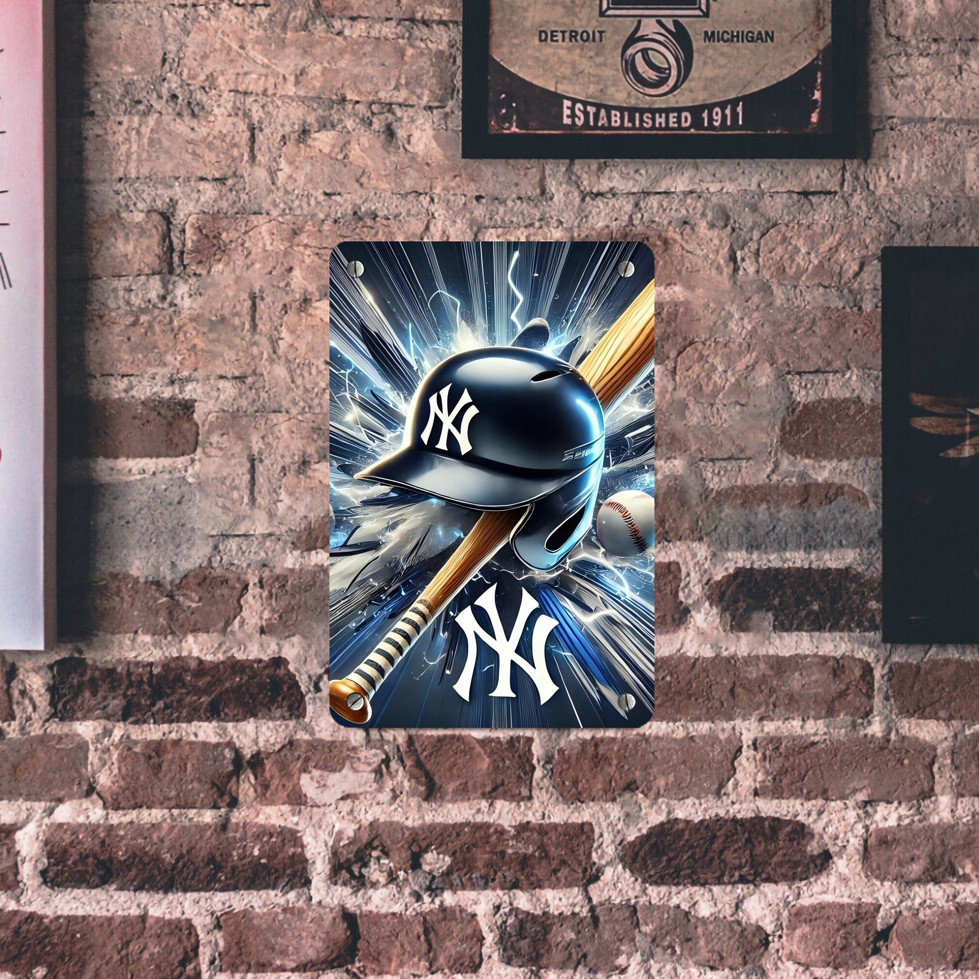 New York Yankees 264 Metal Tin Sign 8x12inch - High-Quality Full-Print Decorative Wall Art, Durable Rust-Resistant Metal Plaque For Living Room, Bedroom, Kitchen, Office, Bar Décor