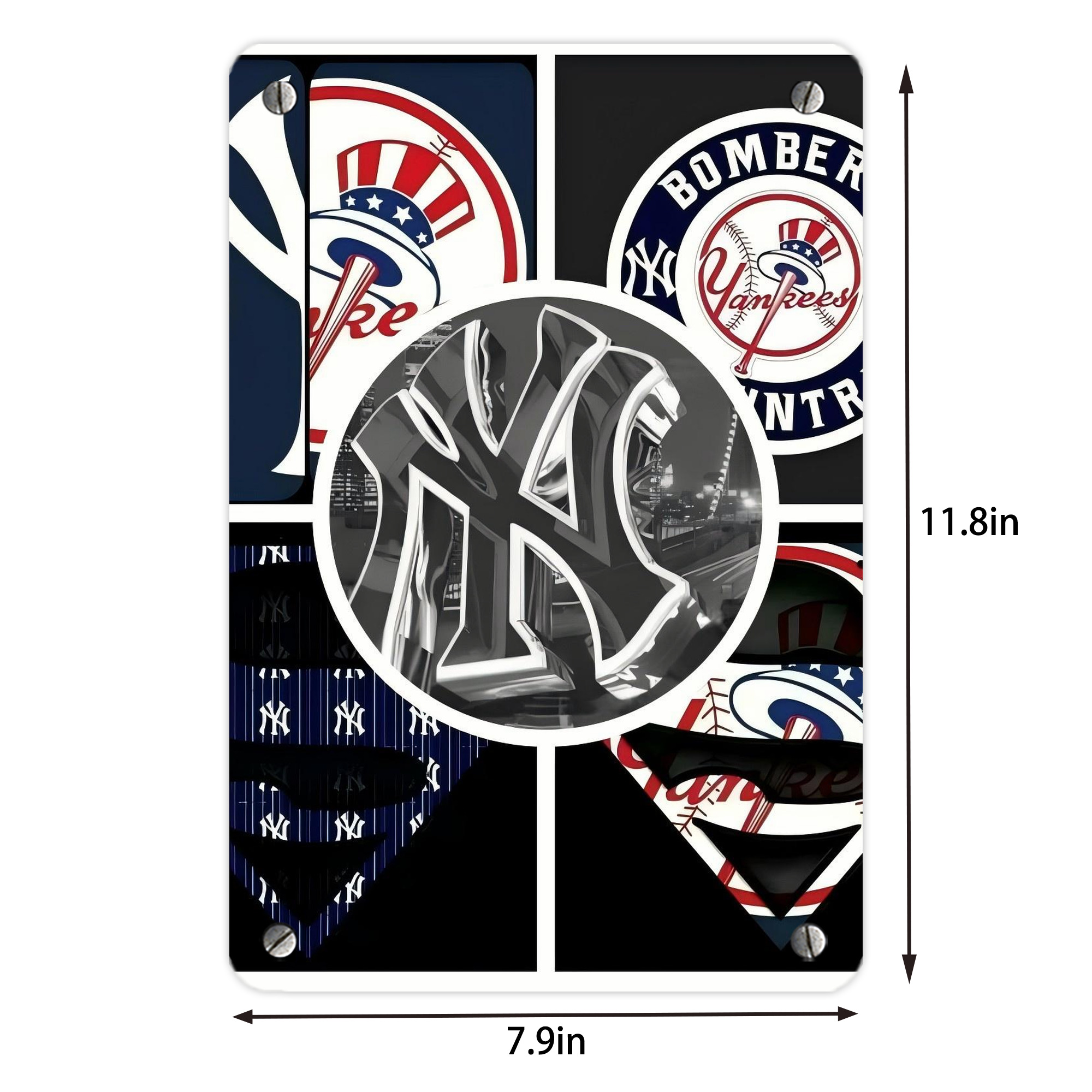 New York Yankees 269 Metal Tin Sign 8x12inch - High-Quality Full-Print Decorative Wall Art, Durable Rust-Resistant Metal Plaque For Living Room, Bedroom, Kitchen, Office, Bar Décor