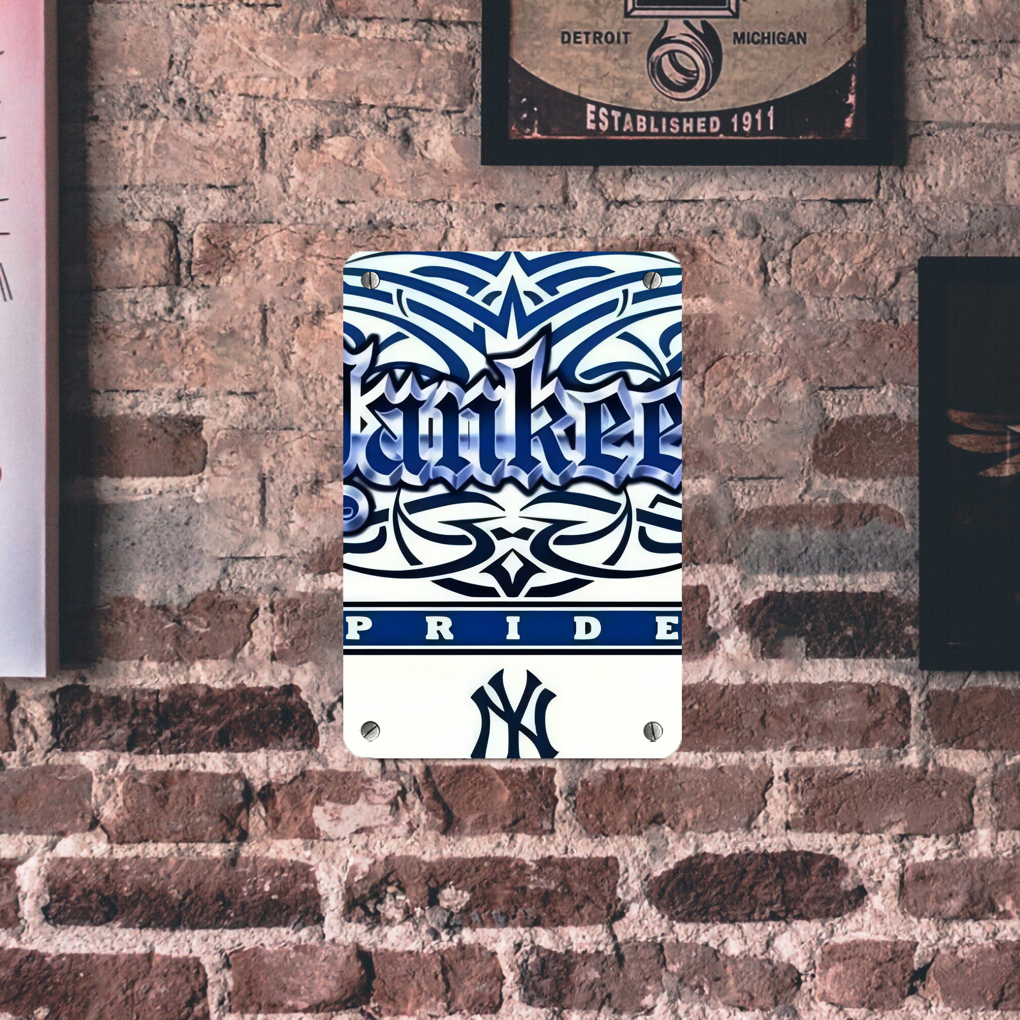 New York Yankees 304 Metal Tin Sign 8x12inch - High-Quality Full-Print Decorative Wall Art, Durable Rust-Resistant Metal Plaque For Living Room, Bedroom, Kitchen, Office, Bar Décor