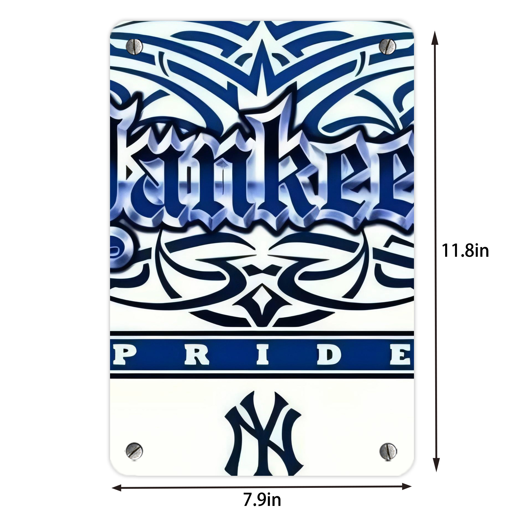 New York Yankees 304 Metal Tin Sign 8x12inch - High-Quality Full-Print Decorative Wall Art, Durable Rust-Resistant Metal Plaque For Living Room, Bedroom, Kitchen, Office, Bar Décor
