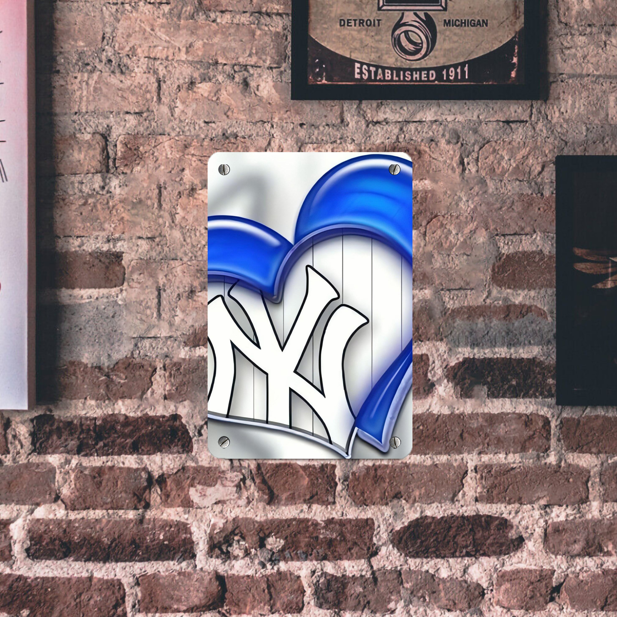 New York Yankees 310 Metal Tin Sign 8x12inch - High-Quality Full-Print Decorative Wall Art, Durable Rust-Resistant Metal Plaque For Living Room, Bedroom, Kitchen, Office, Bar Décor