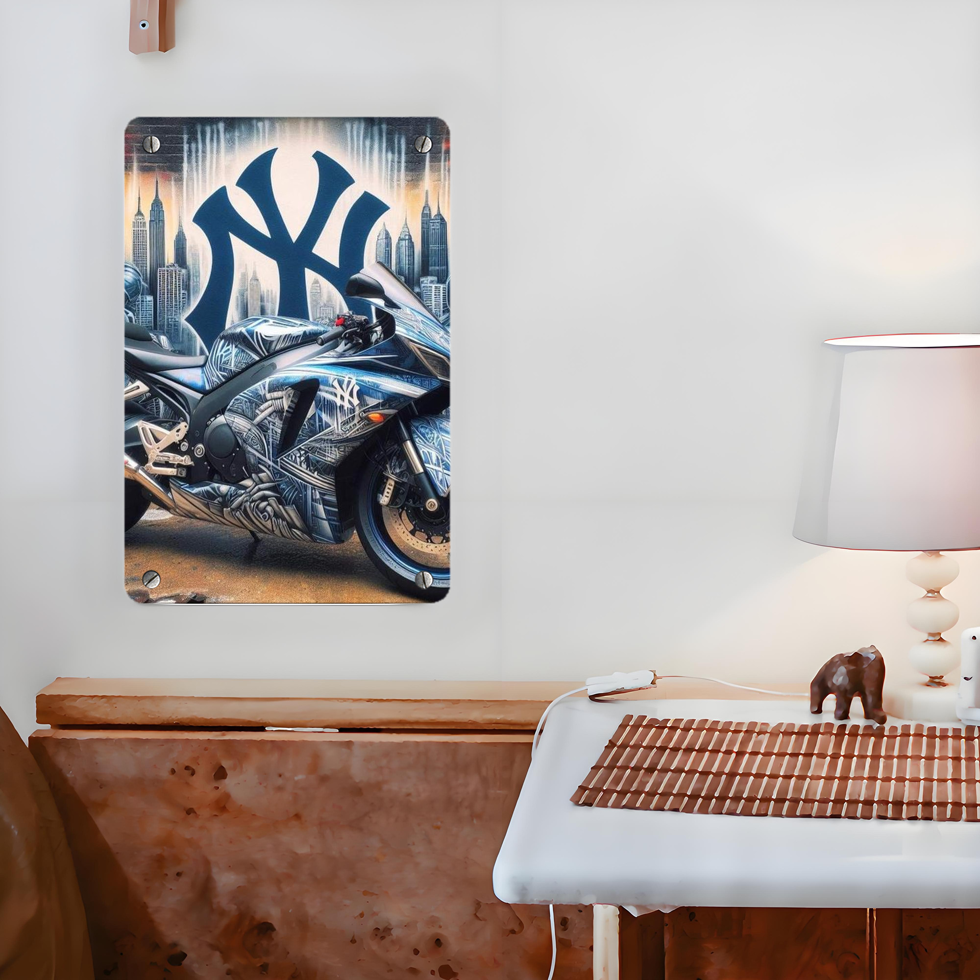 New York Yankees 327 Metal Tin Sign 8x12inch - High-Quality Full-Print Decorative Wall Art, Durable Rust-Resistant Metal Plaque For Living Room, Bedroom, Kitchen, Office, Bar Décor