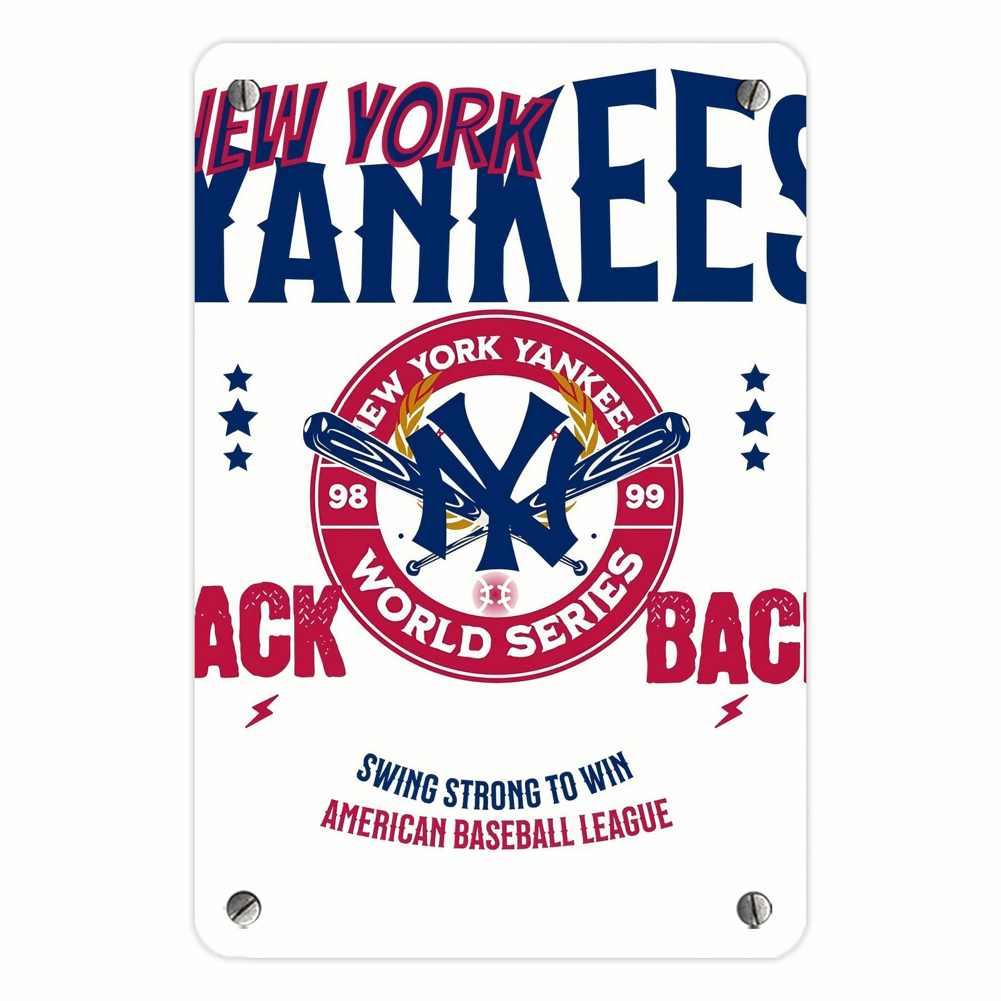 New York Yankees 179 Metal Tin Sign 8x12inch - High-Quality Full-Print Decorative Wall Art, Durable Rust-Resistant Metal Plaque For Living Room, Bedroom, Kitchen, Office, Bar Décor