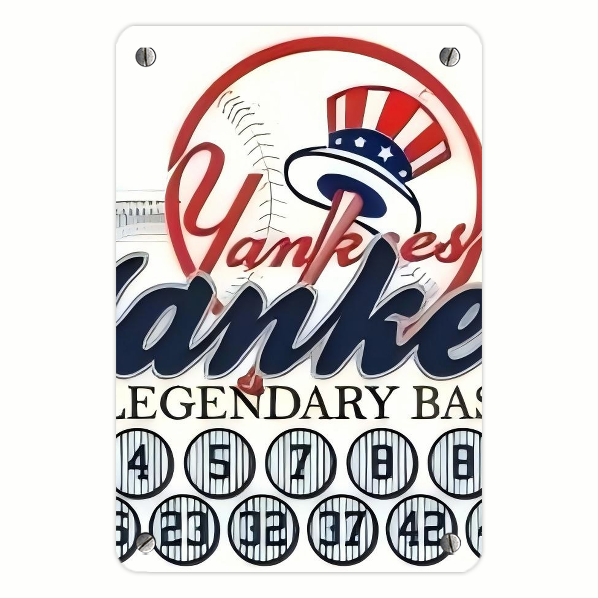 New York Yankees 232 Metal Tin Sign 8x12inch - High-Quality Full-Print Decorative Wall Art, Durable Rust-Resistant Metal Plaque For Living Room, Bedroom, Kitchen, Office, Bar Décor