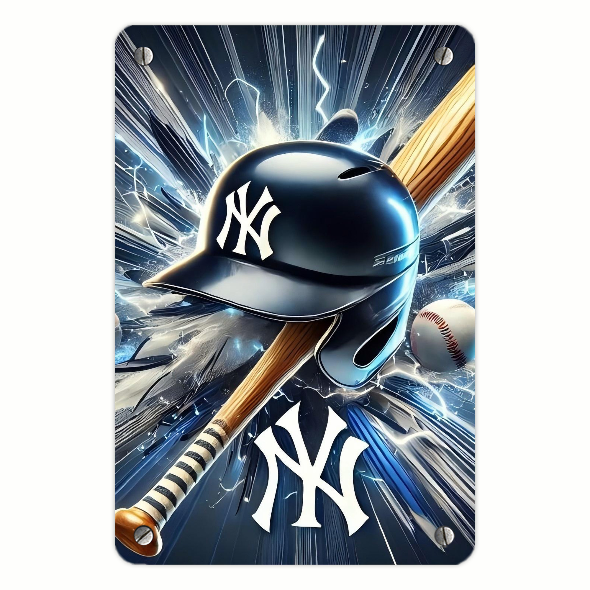 New York Yankees 264 Metal Tin Sign 8x12inch - High-Quality Full-Print Decorative Wall Art, Durable Rust-Resistant Metal Plaque For Living Room, Bedroom, Kitchen, Office, Bar Décor