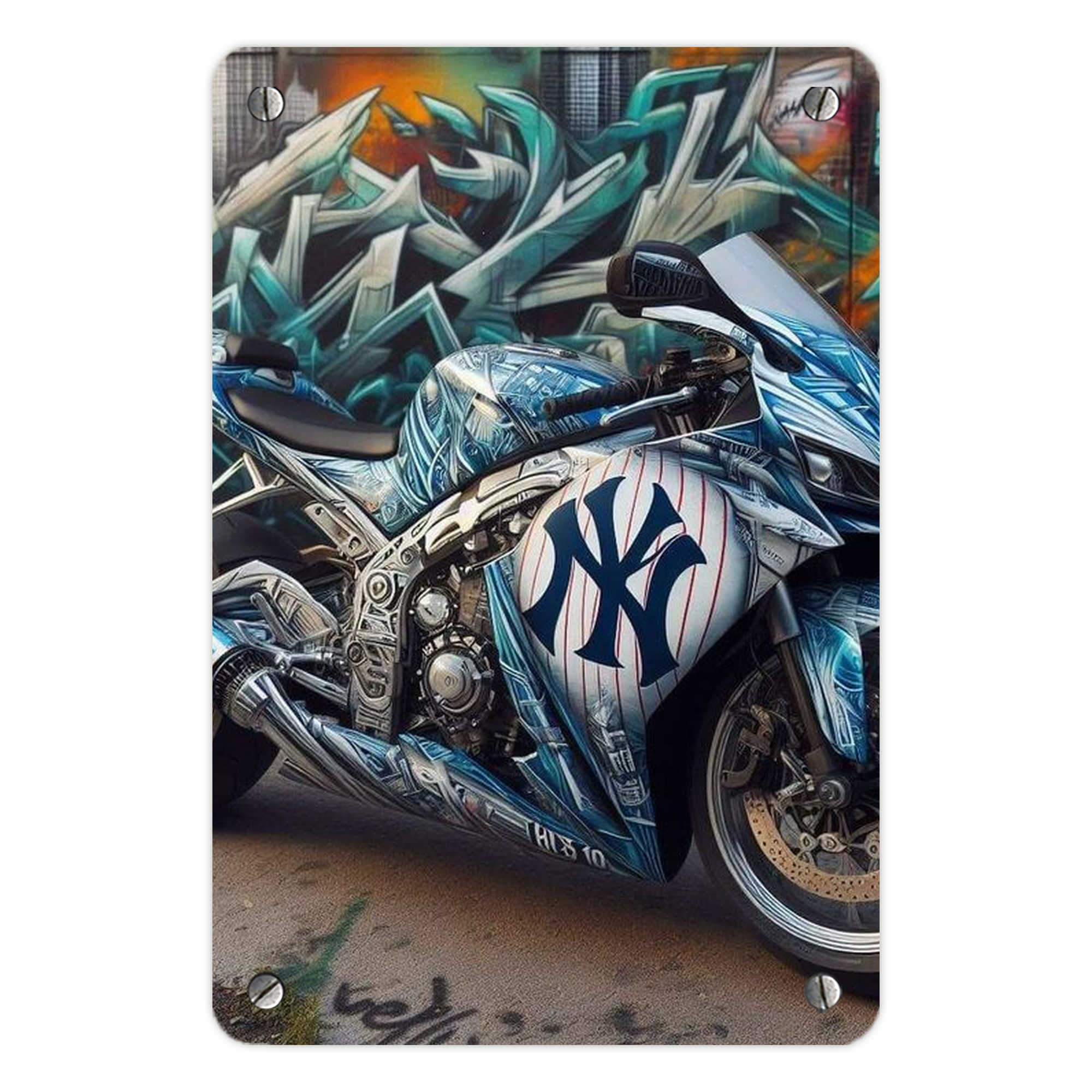 New York Yankees 343 Metal Tin Sign 8x12inch - High-Quality Full-Print Decorative Wall Art, Durable Rust-Resistant Metal Plaque For Living Room, Bedroom, Kitchen, Office, Bar Décor