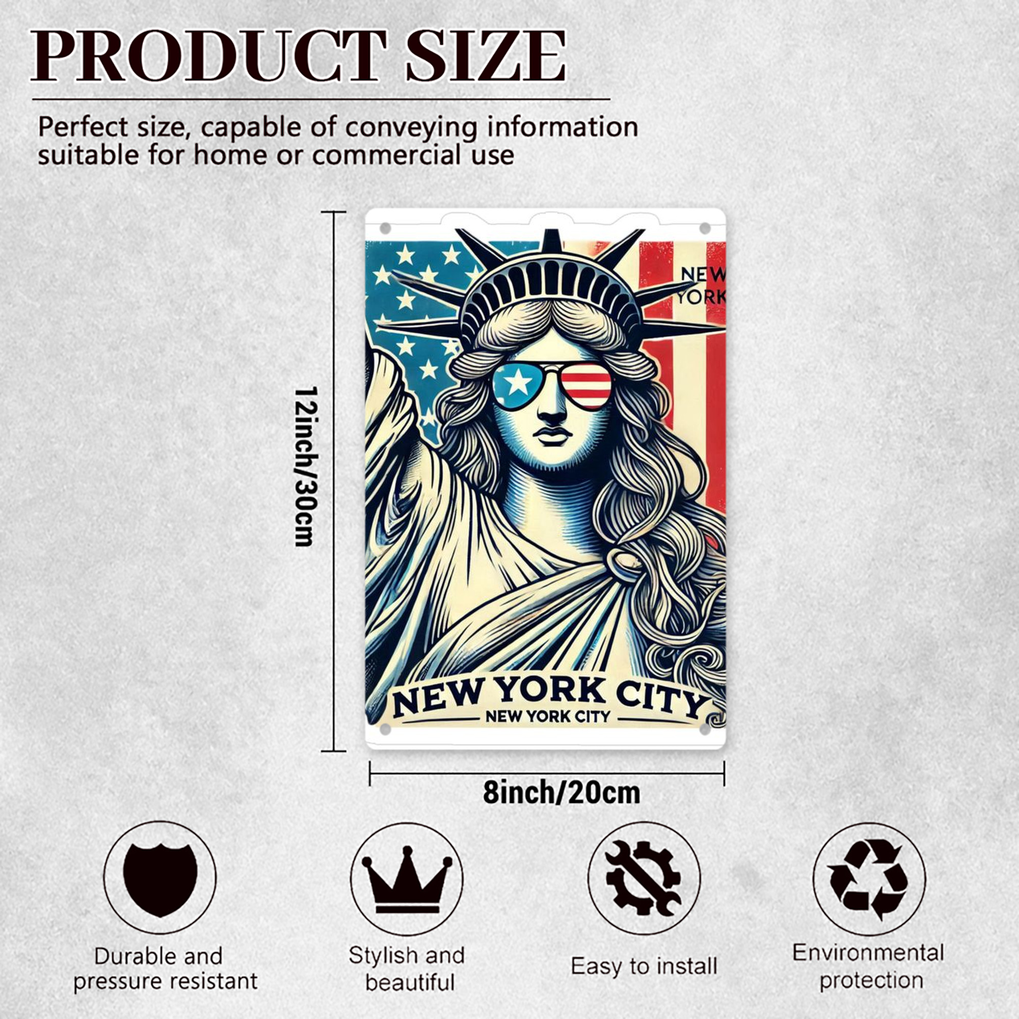 New York Yankees 114 8x12inch Vertical Aluminum Sign - Durable Fade-Resistant Indoor/Outdoor Safety & Information Plaque For Office, Hotel, Restaurant, Bar, Public Spaces