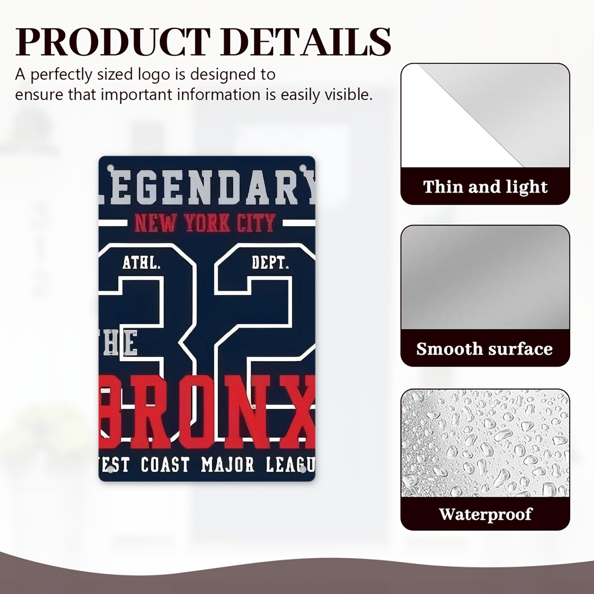 New York Yankees 132 8x12inch Vertical Aluminum Sign - Durable Fade-Resistant Indoor/Outdoor Safety & Information Plaque For Office, Hotel, Restaurant, Bar, Public Spaces