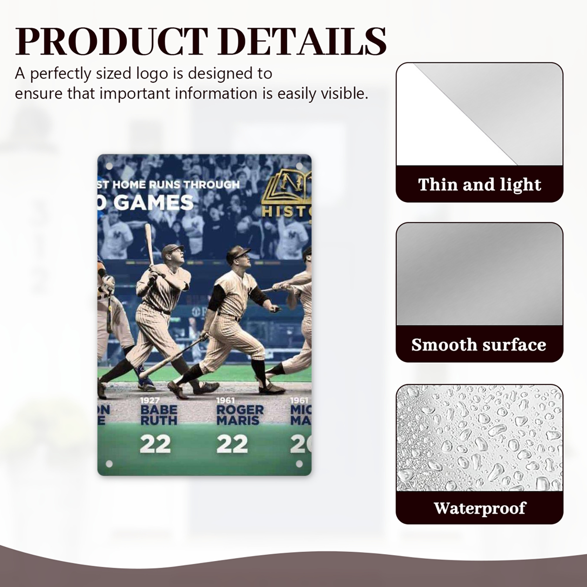 New York Yankees 315 8x12inch Vertical Aluminum Sign - Durable Fade-Resistant Indoor/Outdoor Safety & Information Plaque For Office, Hotel, Restaurant, Bar, Public Spaces