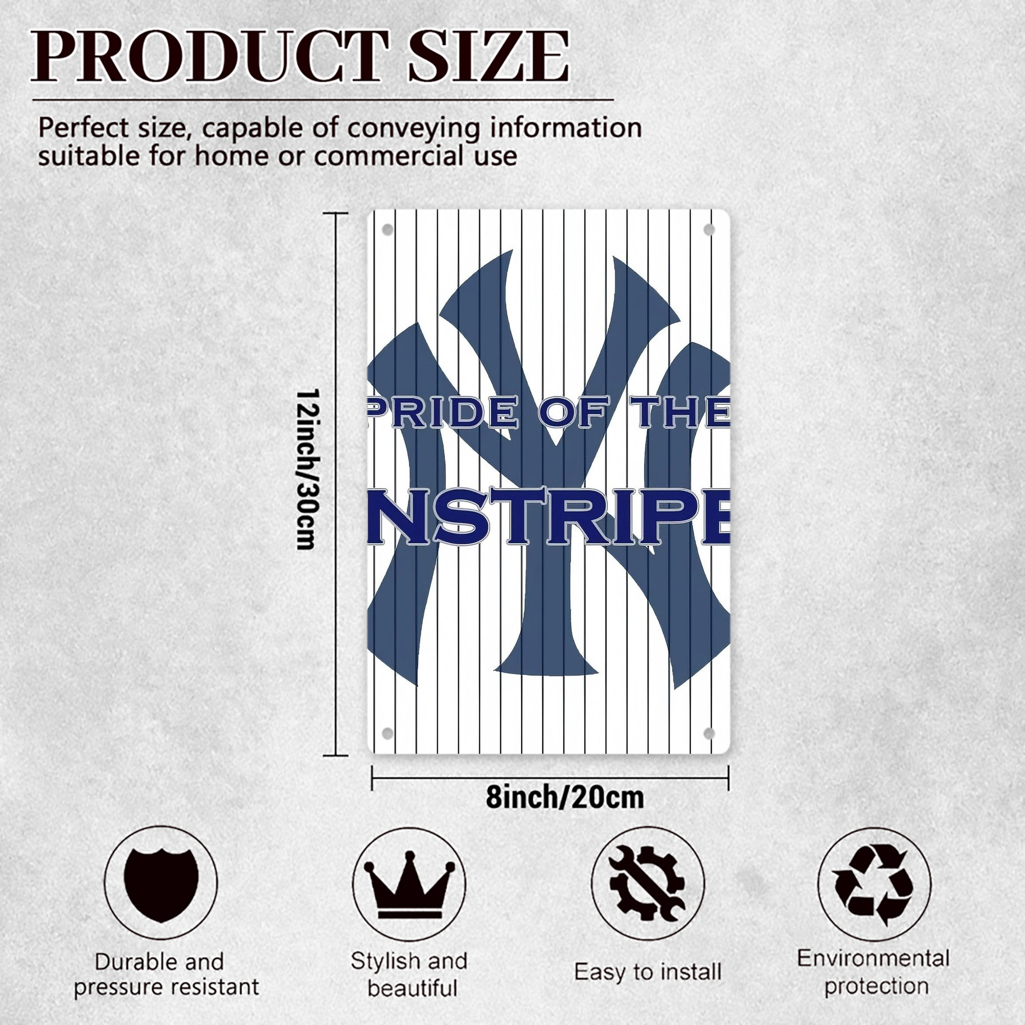 New York Yankees 337 8x12inch Vertical Aluminum Sign - Durable Fade-Resistant Indoor/Outdoor Safety & Information Plaque For Office, Hotel, Restaurant, Bar, Public Spaces