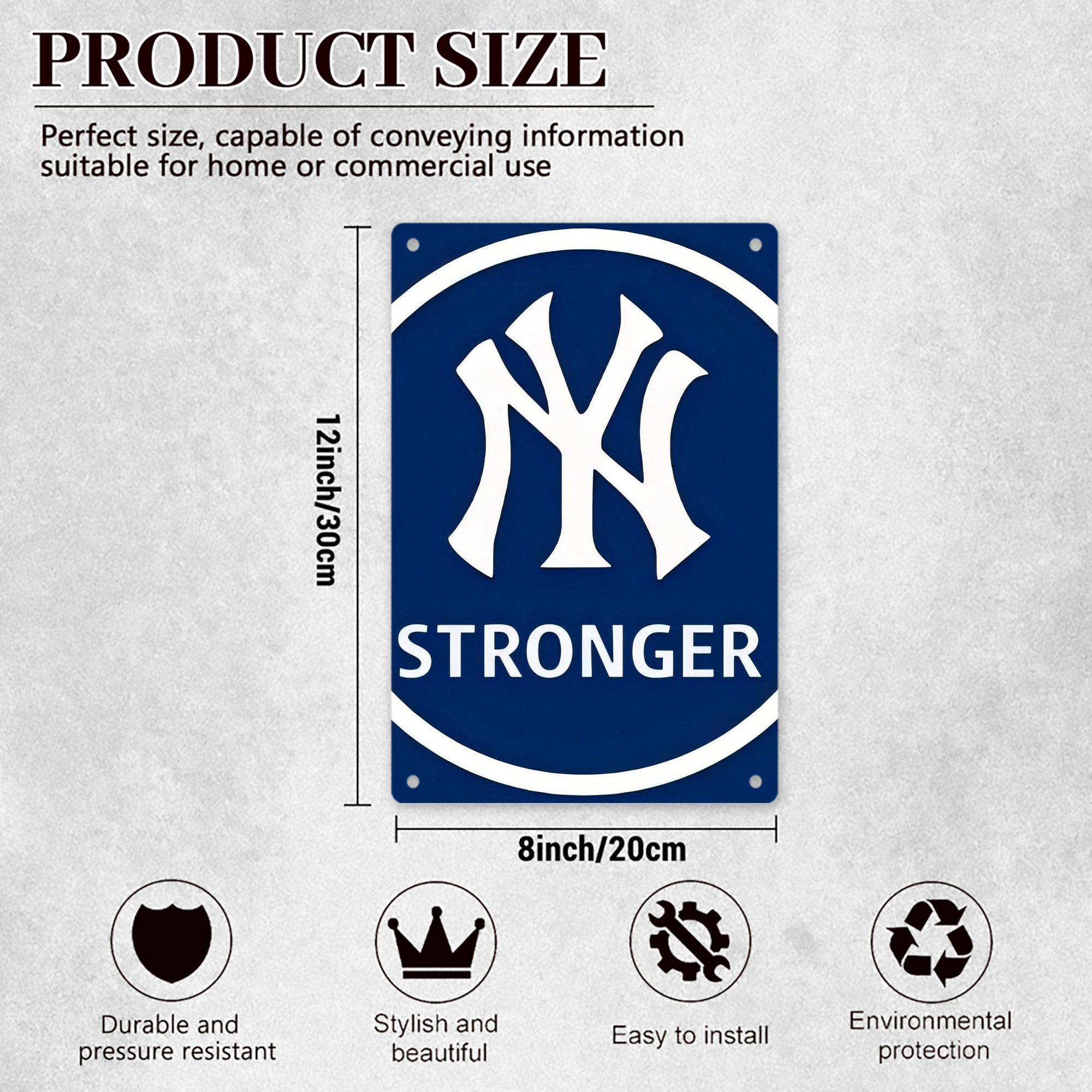New York Yankees 346 8x12inch Vertical Aluminum Sign - Durable Fade-Resistant Indoor/Outdoor Safety & Information Plaque For Office, Hotel, Restaurant, Bar, Public Spaces